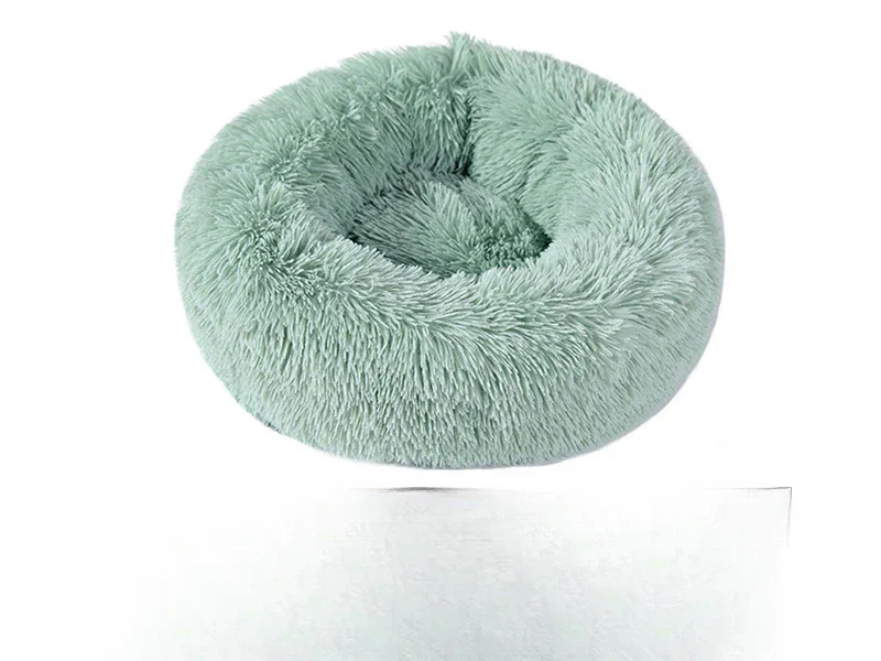 Round pet bed for anxious pets - Plush and calming - Image 4