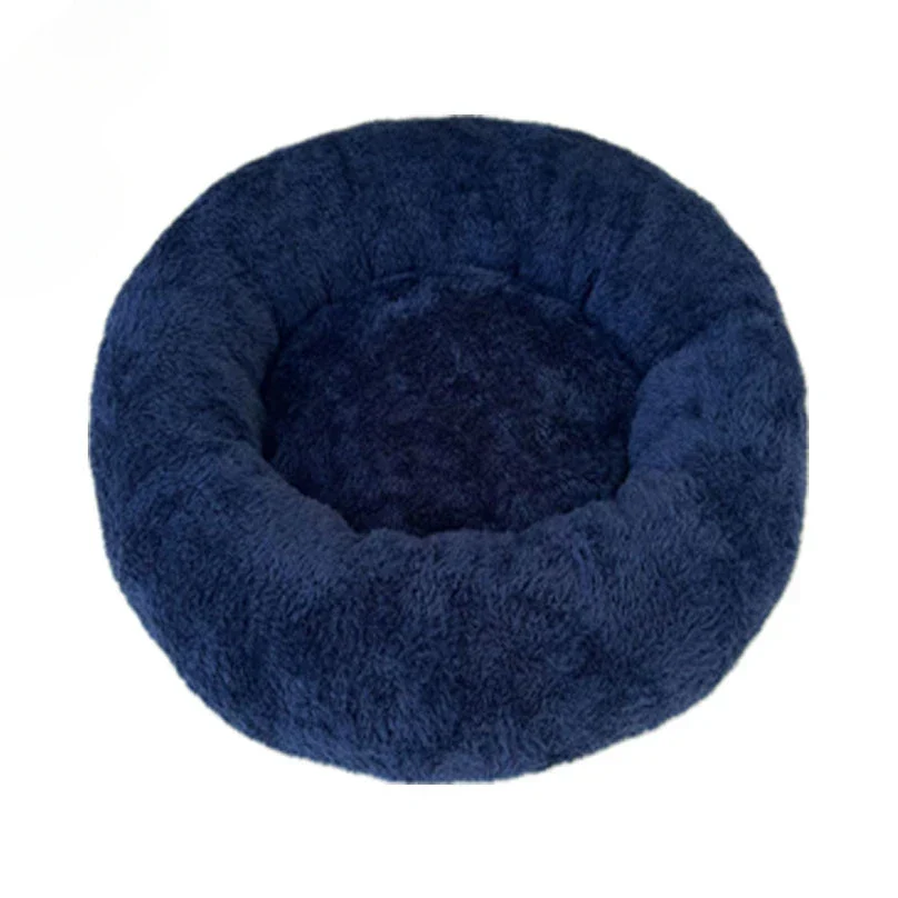 Round pet bed for anxious pets - Plush and calming - Image 5
