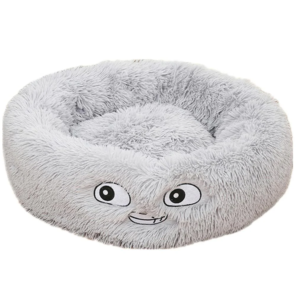 Round Small Dog Plush Bed - Image 3