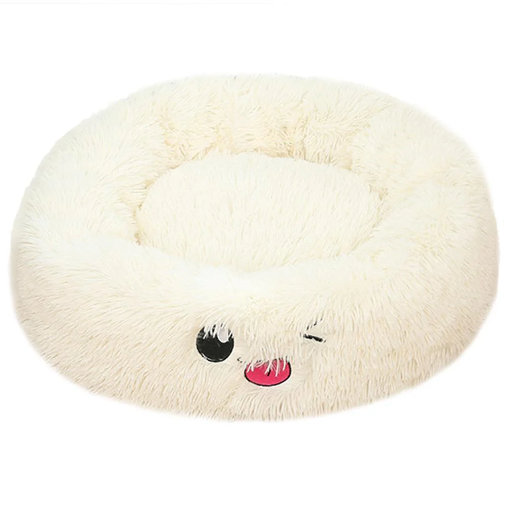 Round Small Dog Plush Bed - Image 8