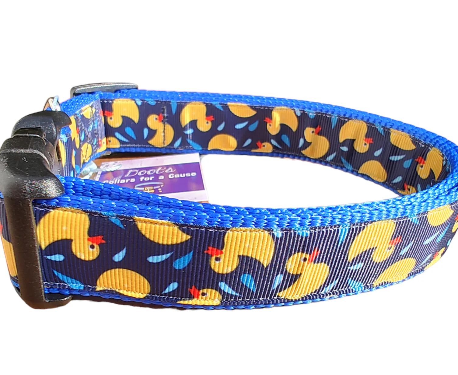 Rubber Duckies Blue Nylon Dog Collar MD, LG, XL, Leash - Image 5