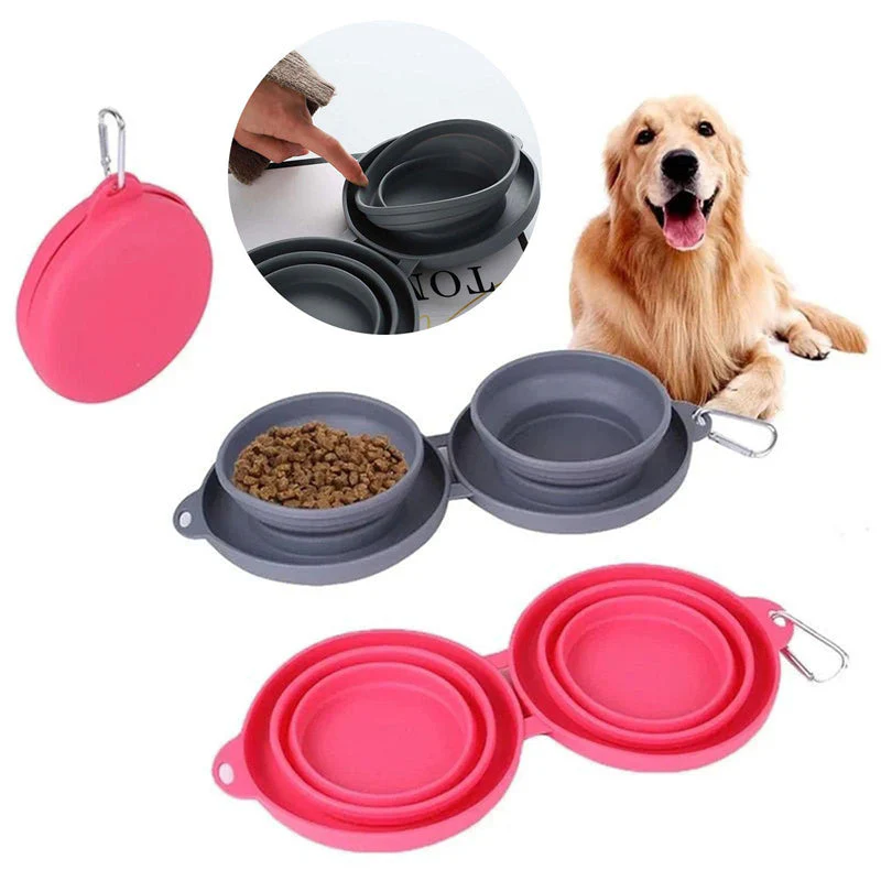 Rubber Foldable Pet Double Bowl - Image 12