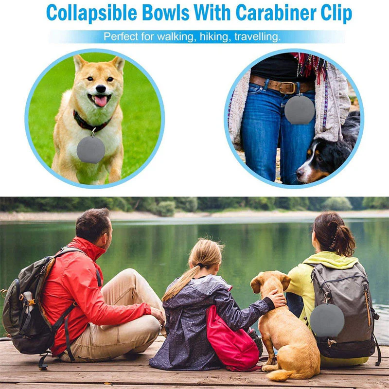 Rubber Foldable Pet Double Bowl - Image 5