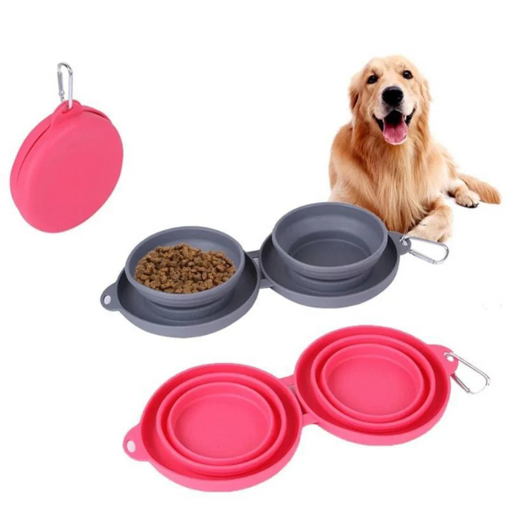 Rubber Foldable Pet Double Bowl - Image 9