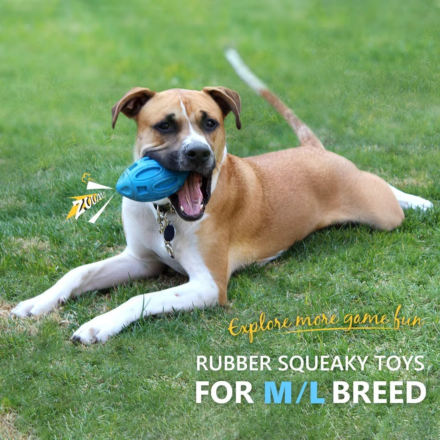 Rugby Sounding Dog Ball Toy - Image 7