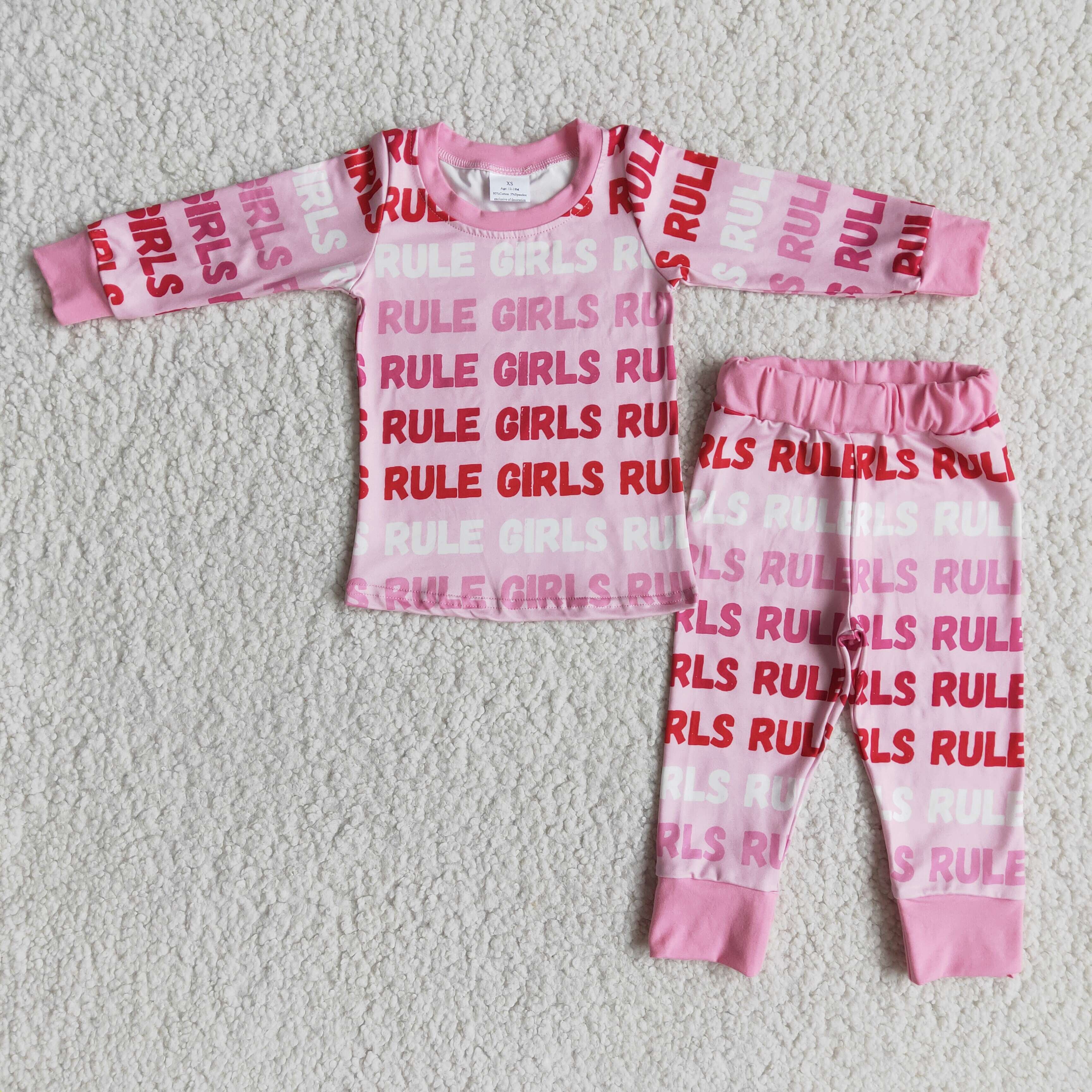 Rule girls baby boutique valentine's day pajamas - Image 2