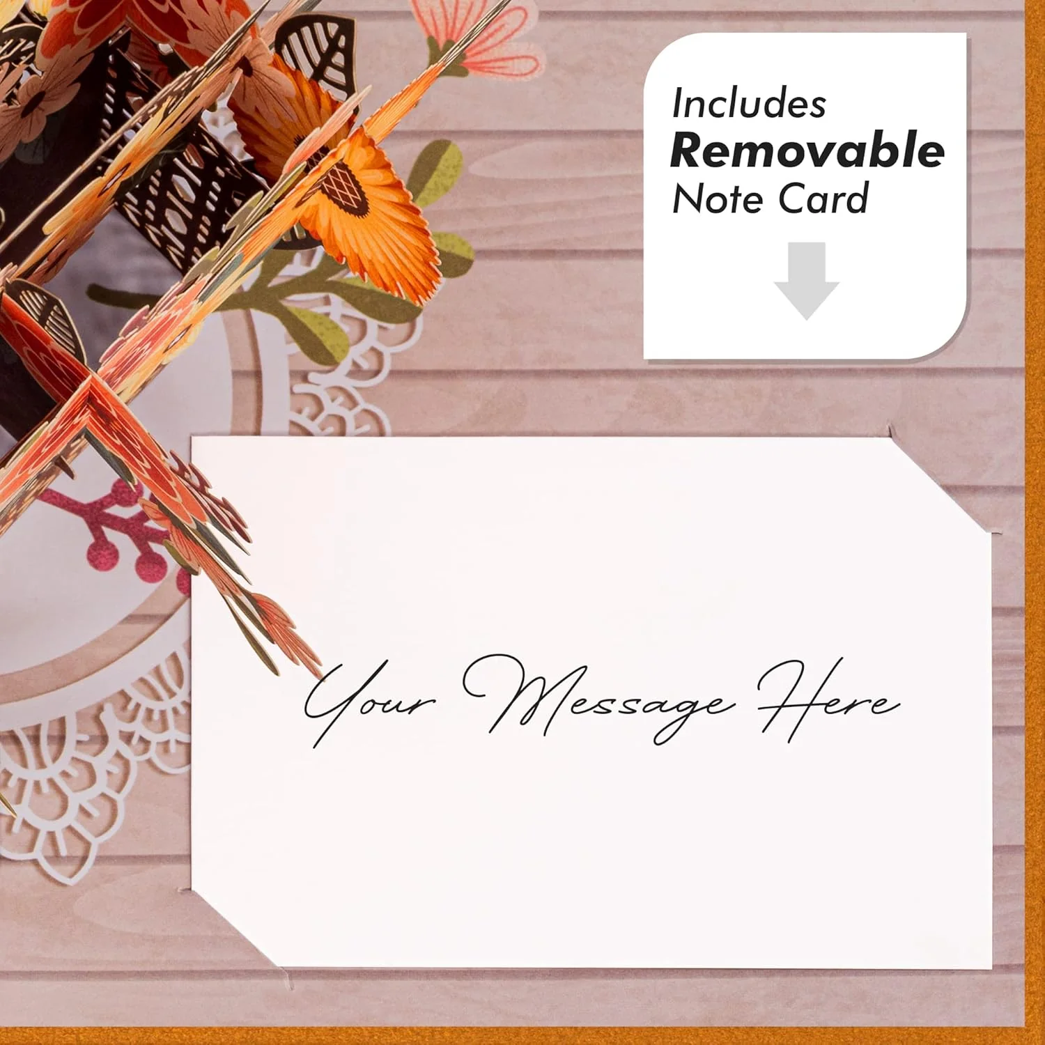 Rustic Flower Basket Pop Up Card - Image 6
