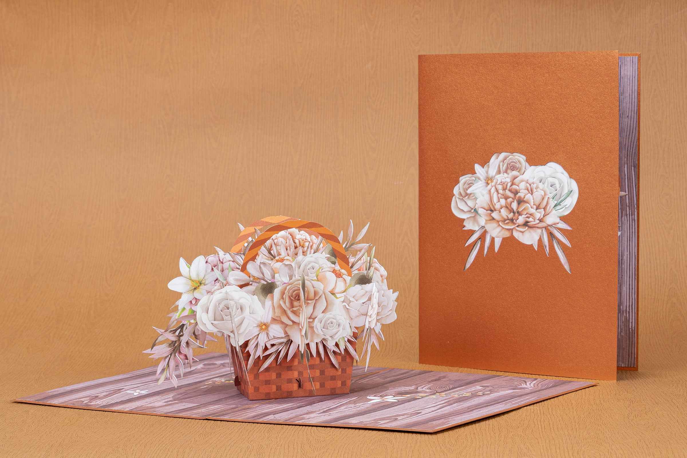 Rustic Flower Basket Pop Up Card - Image 3