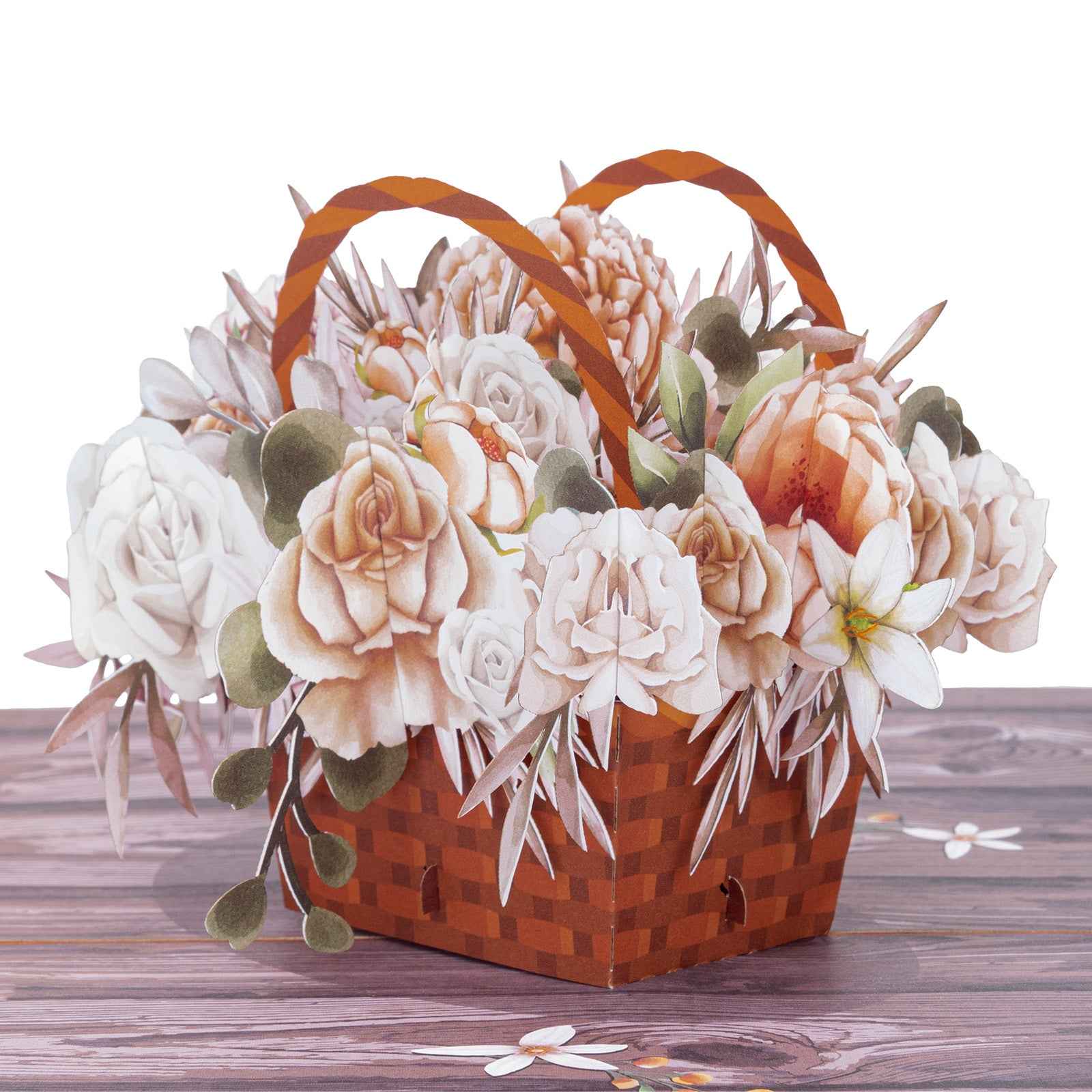 Rustic Flower Basket Pop Up Card - Image 4
