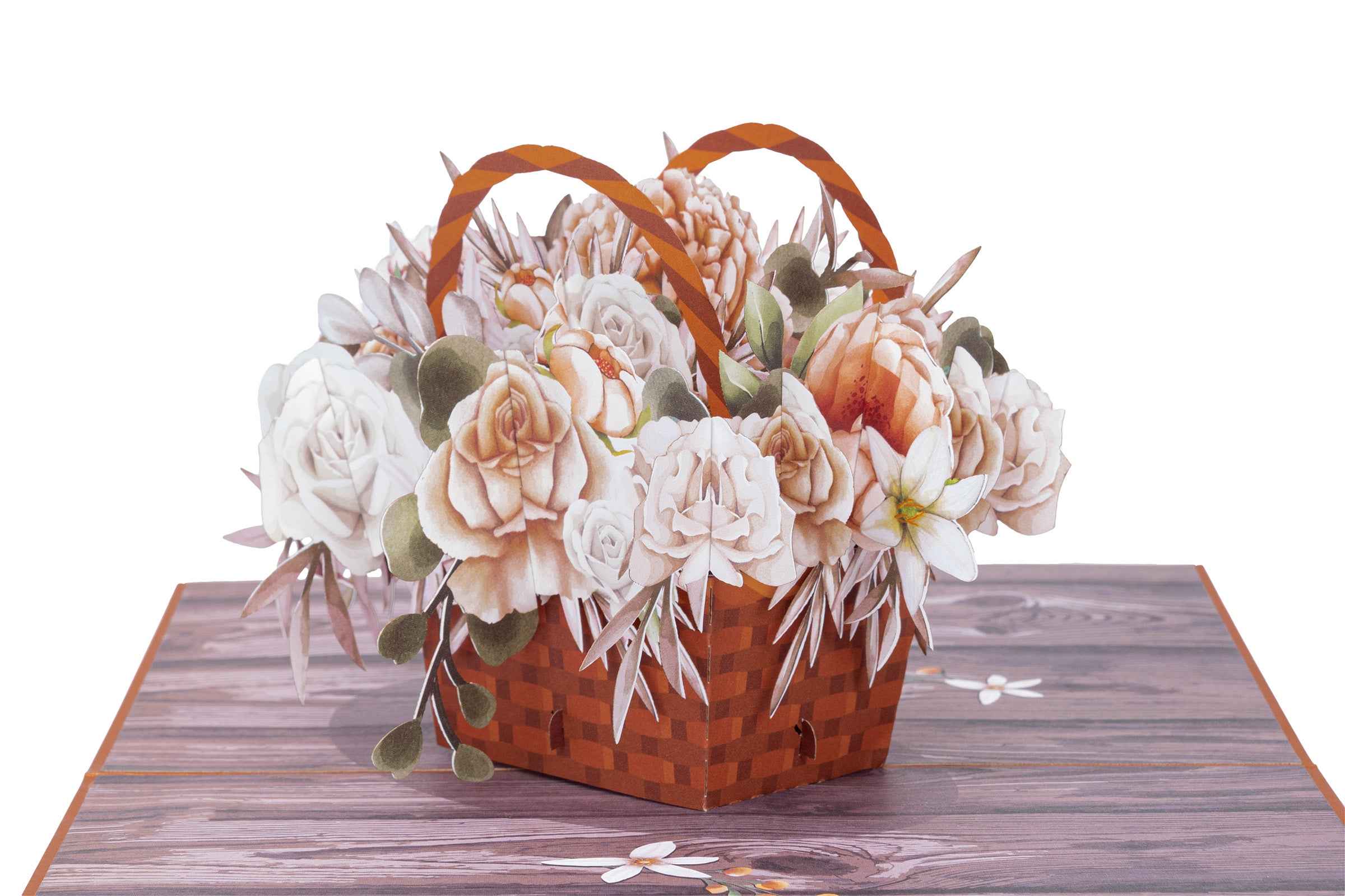 Rustic Flower Basket Pop Up Card - Image 5