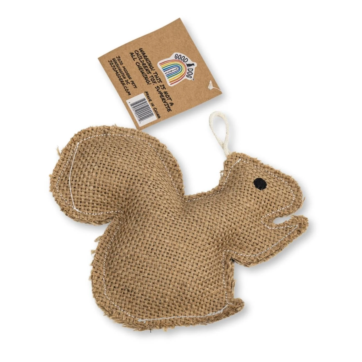 Rustic Jute Squirrel Dog Chew Toy – Non-Toxic & Safe, Soft & Gentle - Image 2