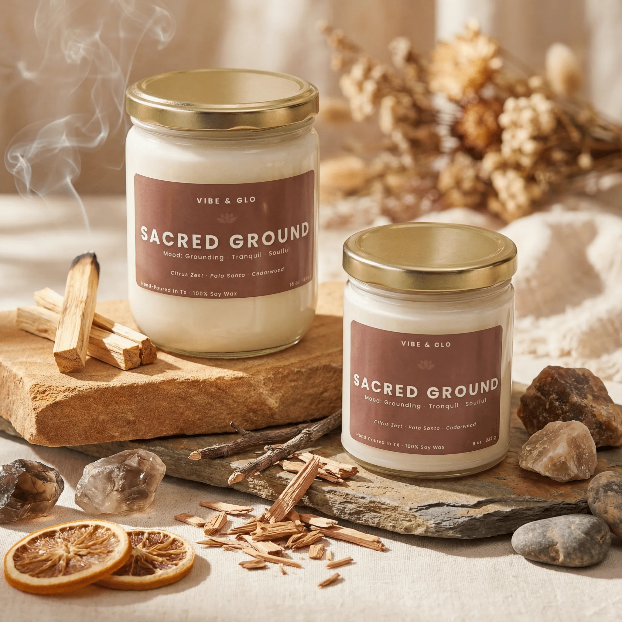 Sacred Ground – Citrus Zest & Palo Santo Soy Candle - Image 2