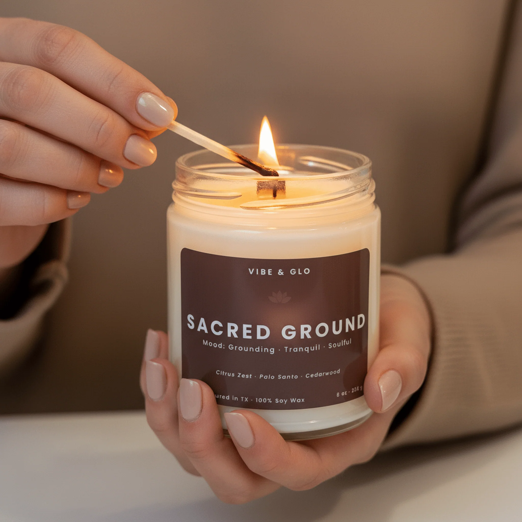 Sacred Ground – Citrus Zest & Palo Santo Soy Candle - Image 4