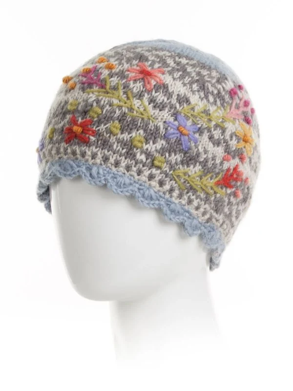 Sadie Wool Knit Embroidered Hat - Image 2