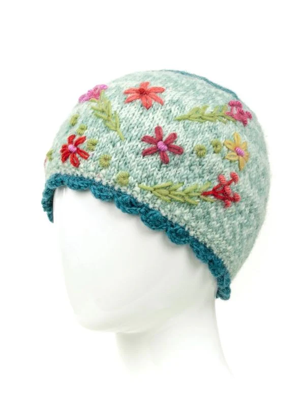 Sadie Wool Knit Embroidered Hat - Image 5