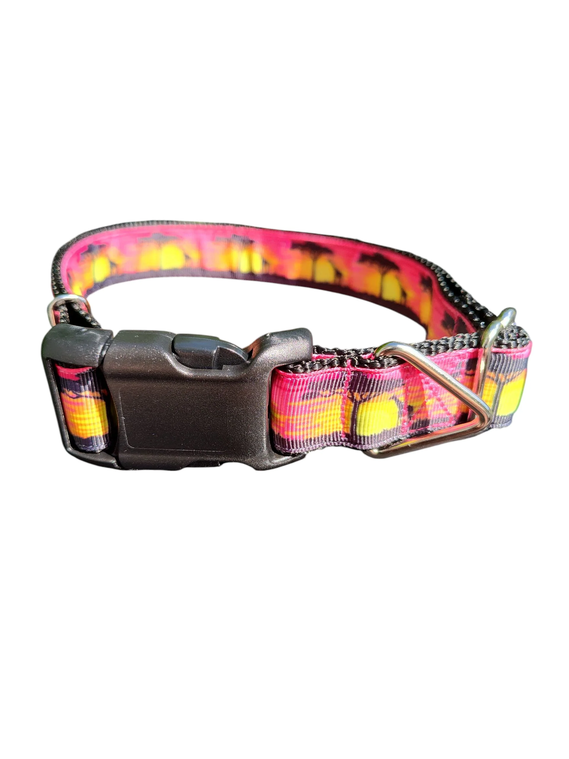 Safari Giraffe Sunset Nylon Dog Collar - Image 2