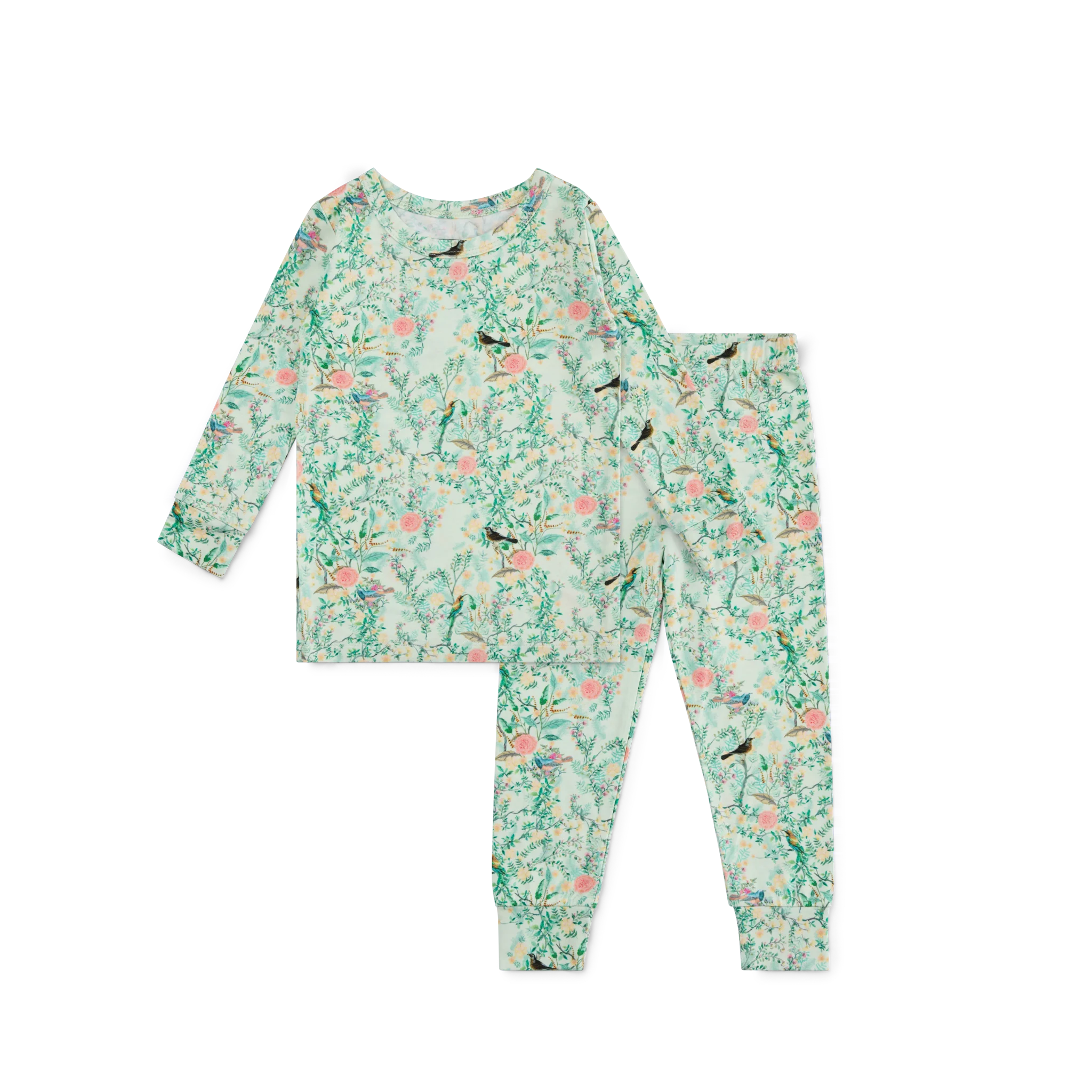 Sage Blossom Bamboo Toddler Pajama Set - Image 2
