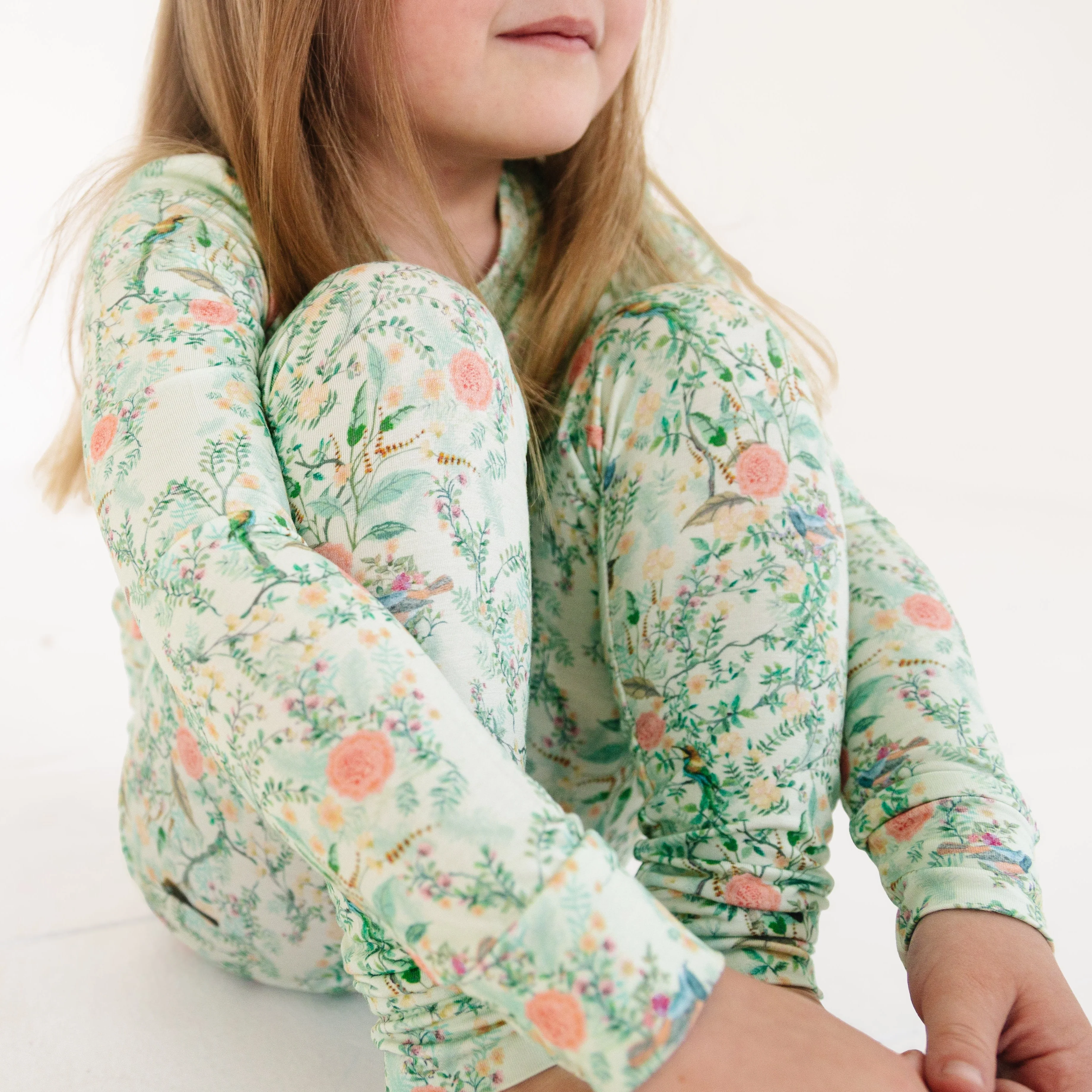 Sage Blossom Bamboo Toddler Pajama Set - Image 3