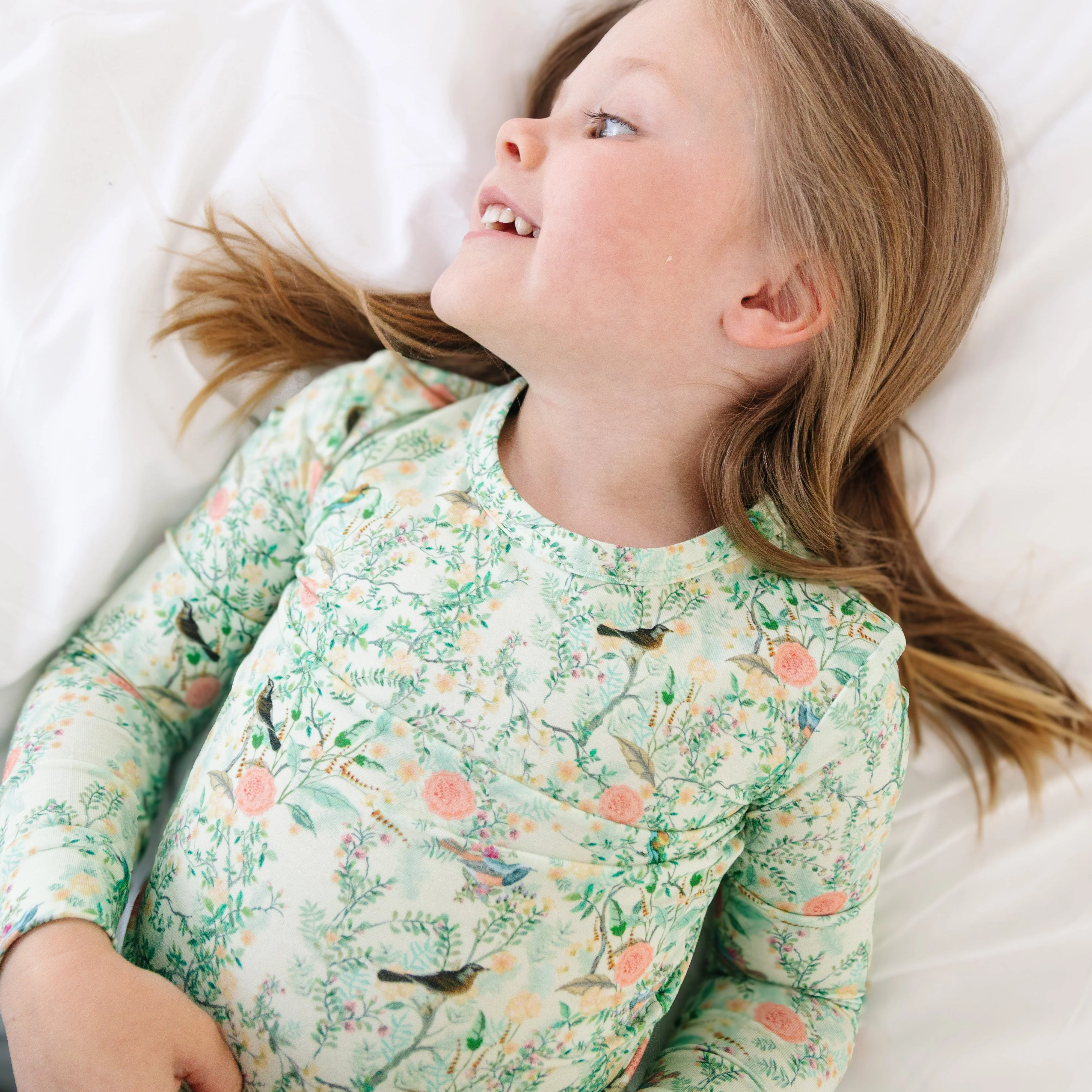 Sage Blossom Bamboo Toddler Pajama Set - Image 4