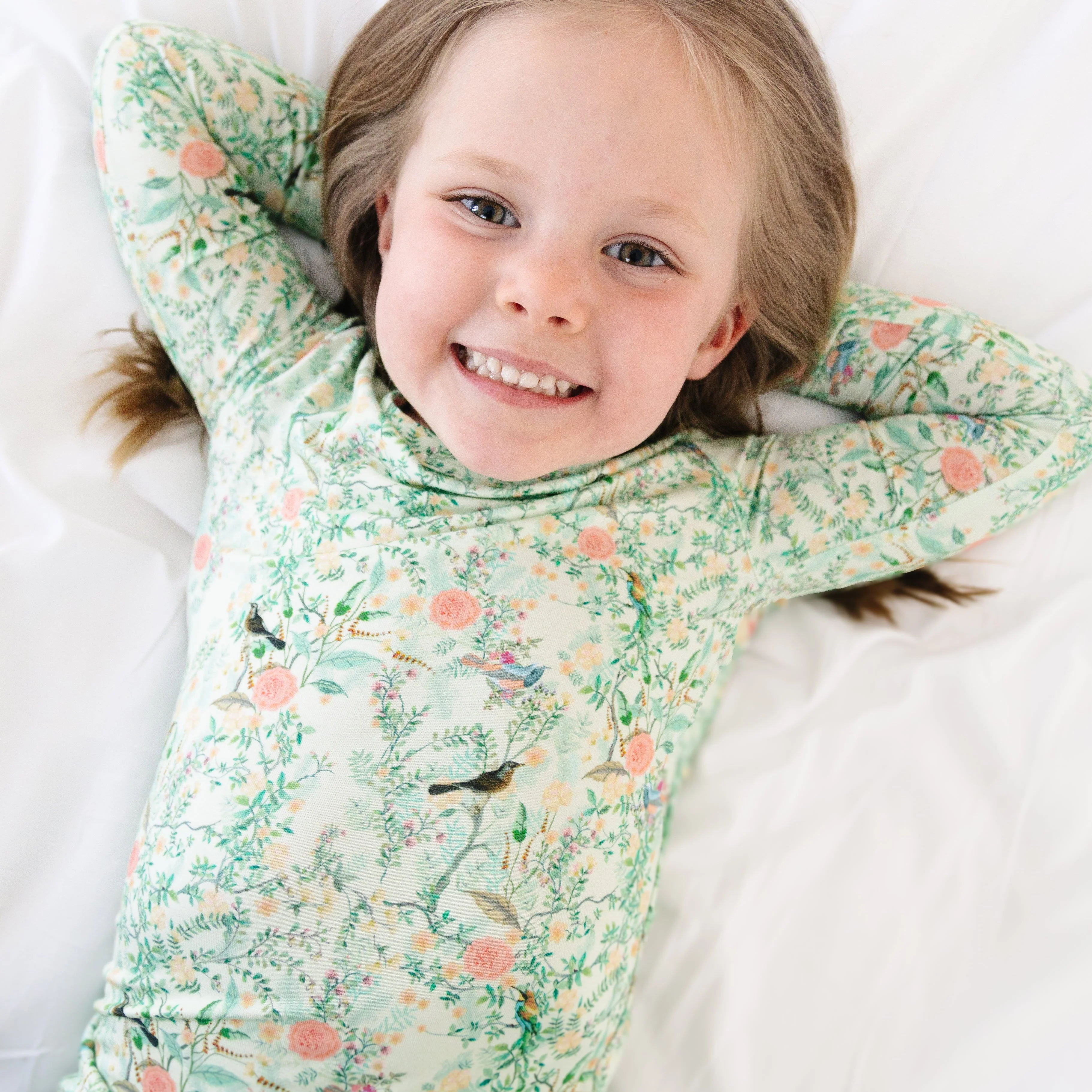 Sage Blossom Bamboo Toddler Pajama Set - Image 5