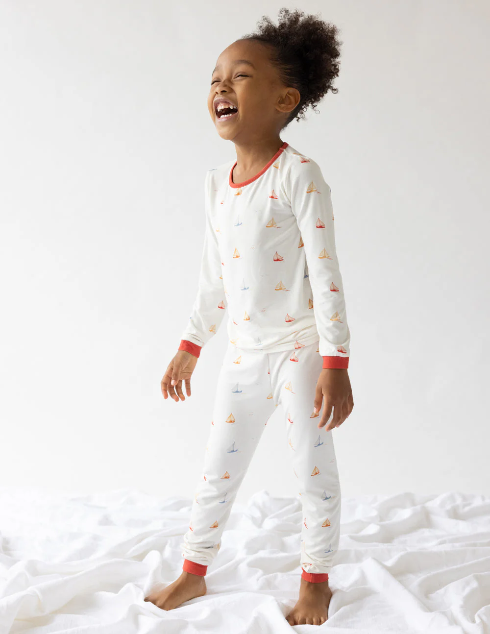 Sailboat Bamboo Kids Pajama Set - Image 2