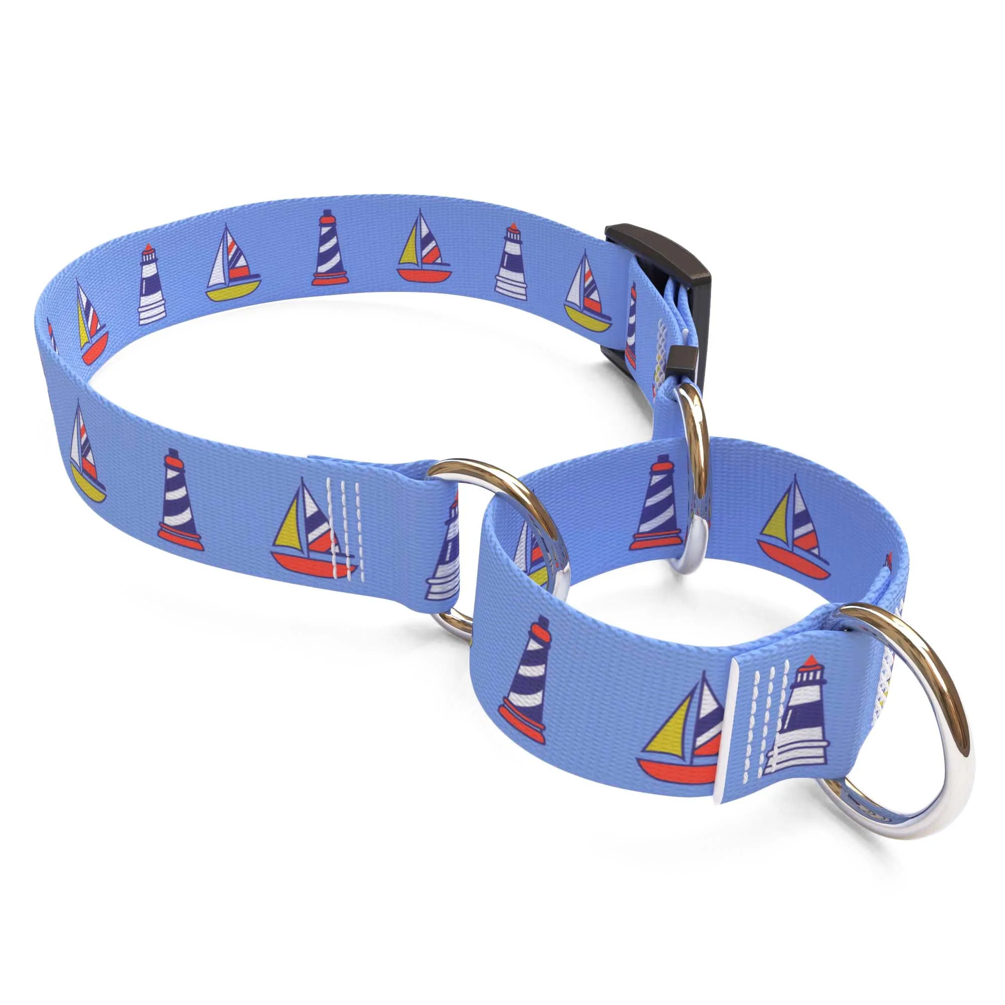 Sailboats and Lighthouses Dog Collar - Image 3