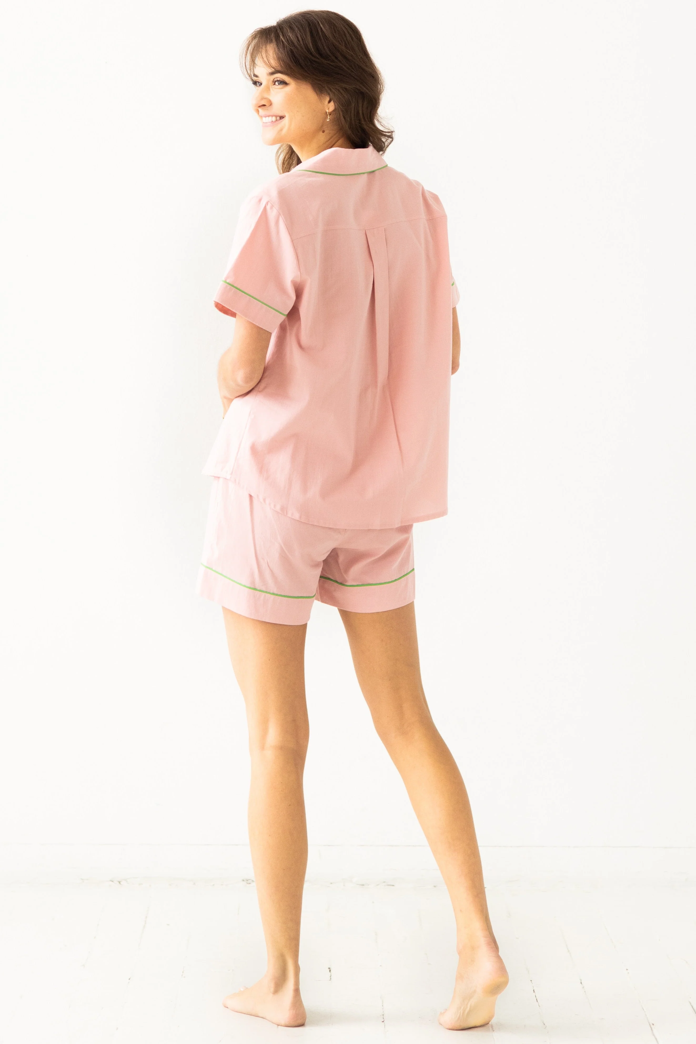 SALUA Classic Shorties Pajamas in Woven Cotton - Image 4