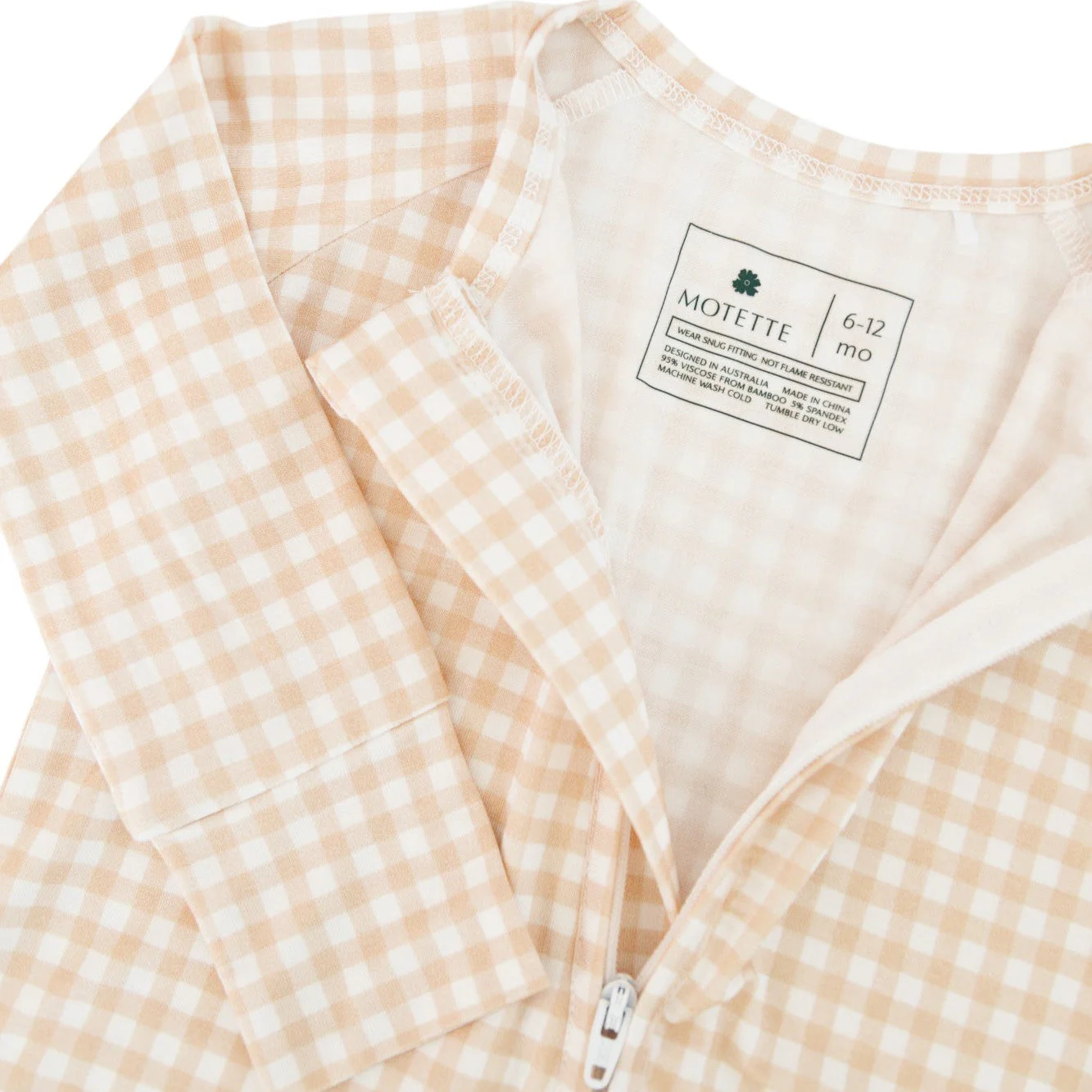 Sandstone Gingham Bamboo Sleeper - Image 4
