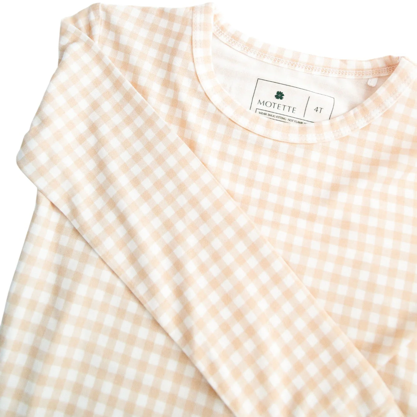Sandstone Gingham Bamboo Toddler Pajama Set - Image 5