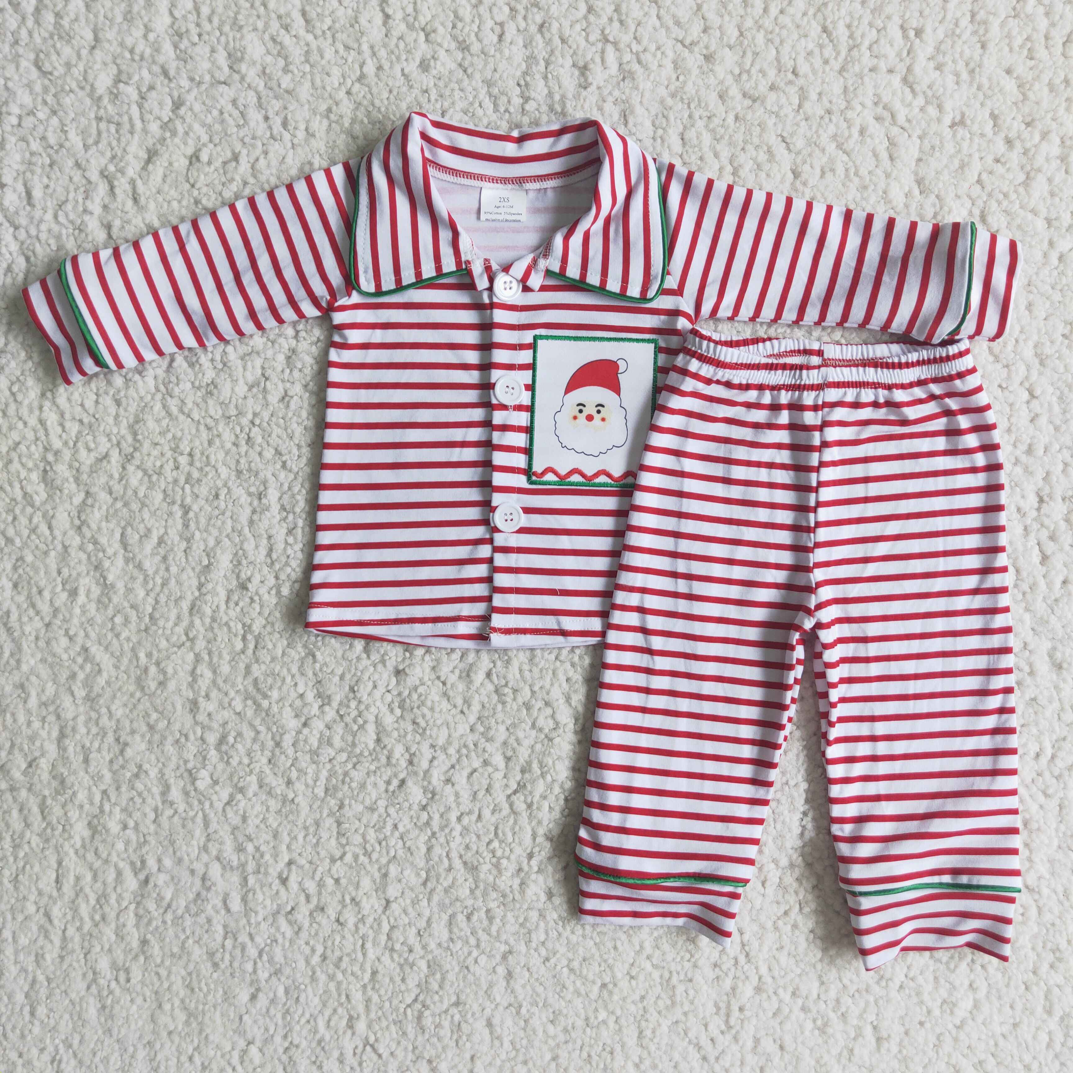 Santa applique pajamas boy Christmas sleep wear - Image 2