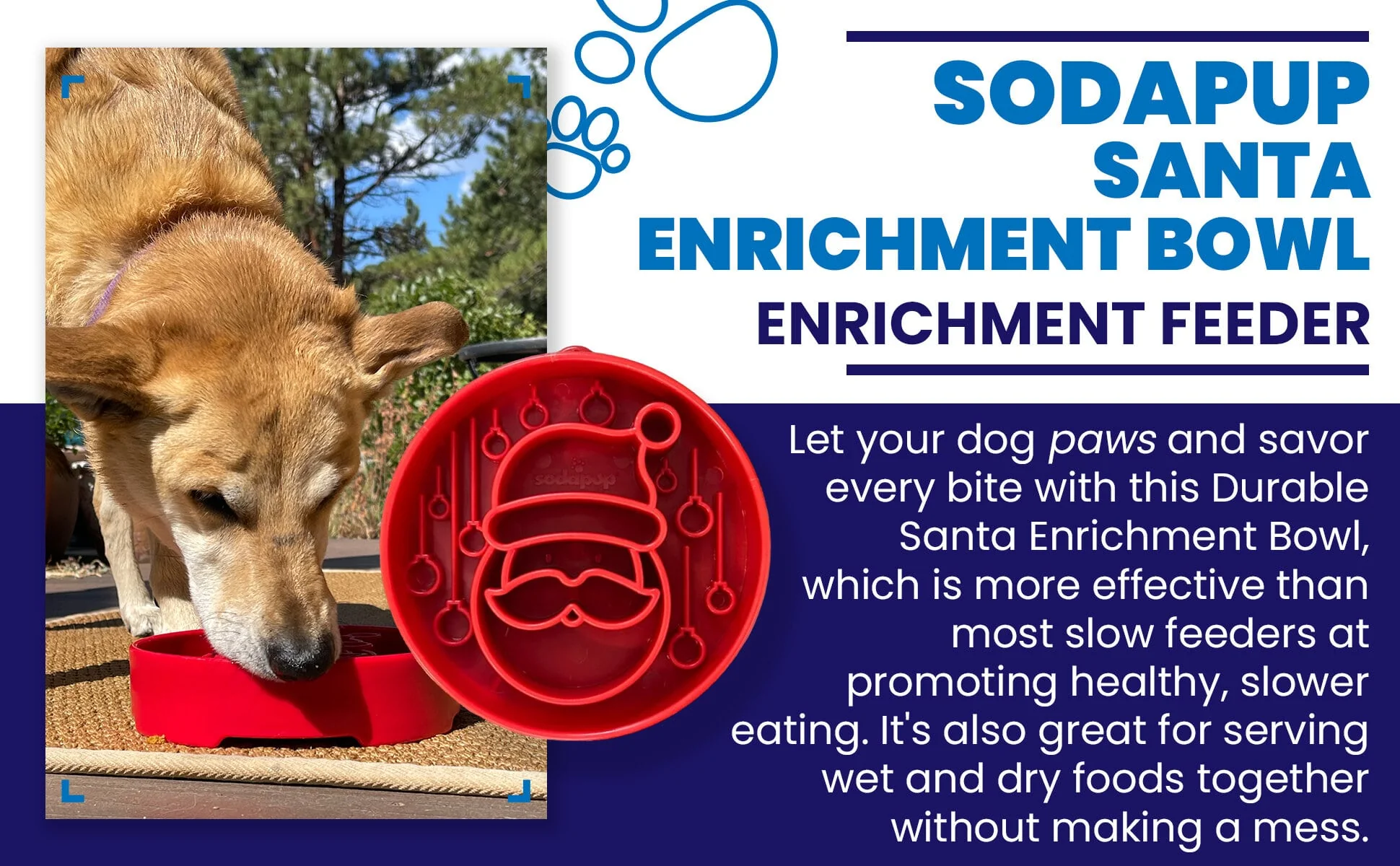 Santa Christmas eBowl Deep Slow Feeder Dog Bowl for Enrichment | USA Made - Image 11