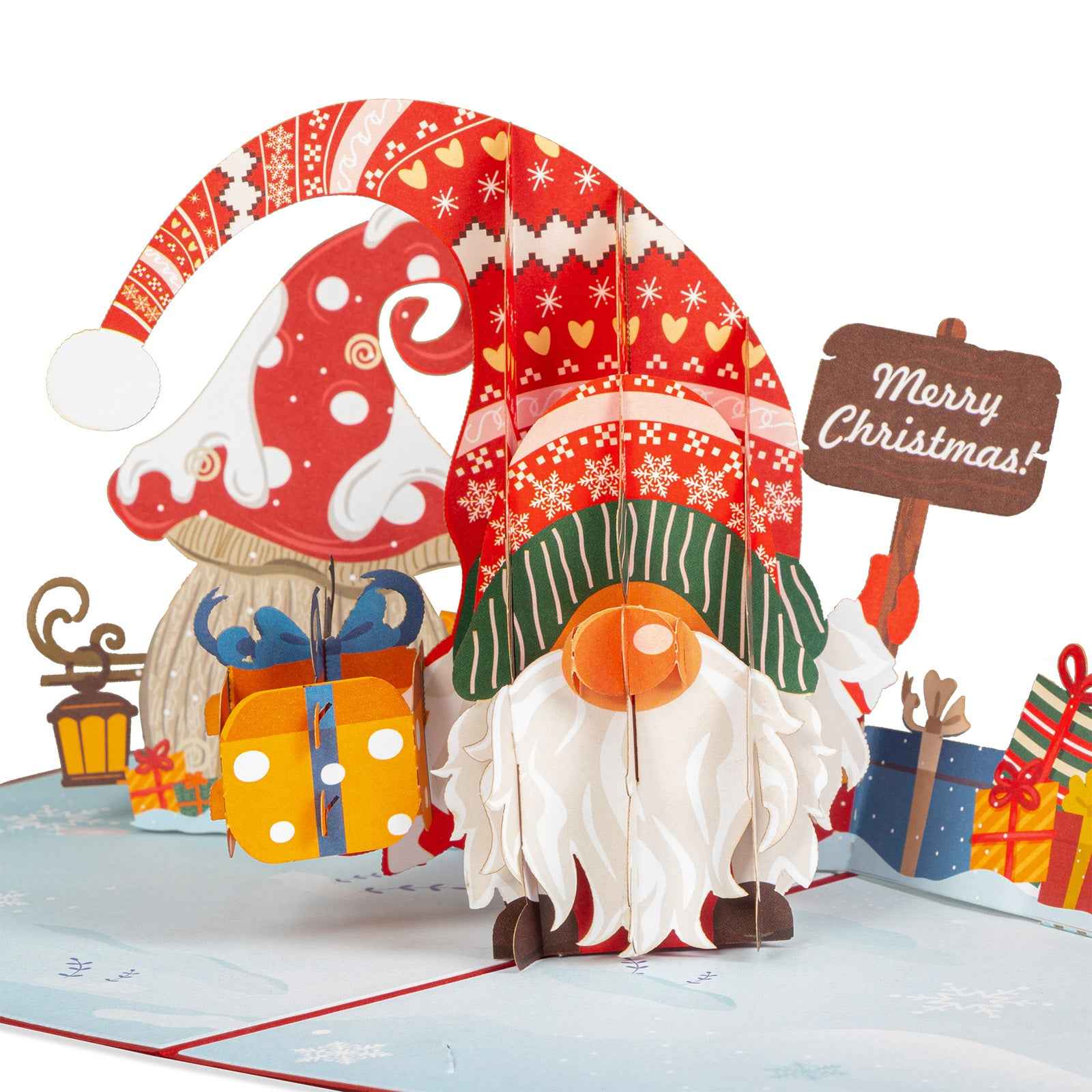 Santa Gnome Pop Up Card - Image 3