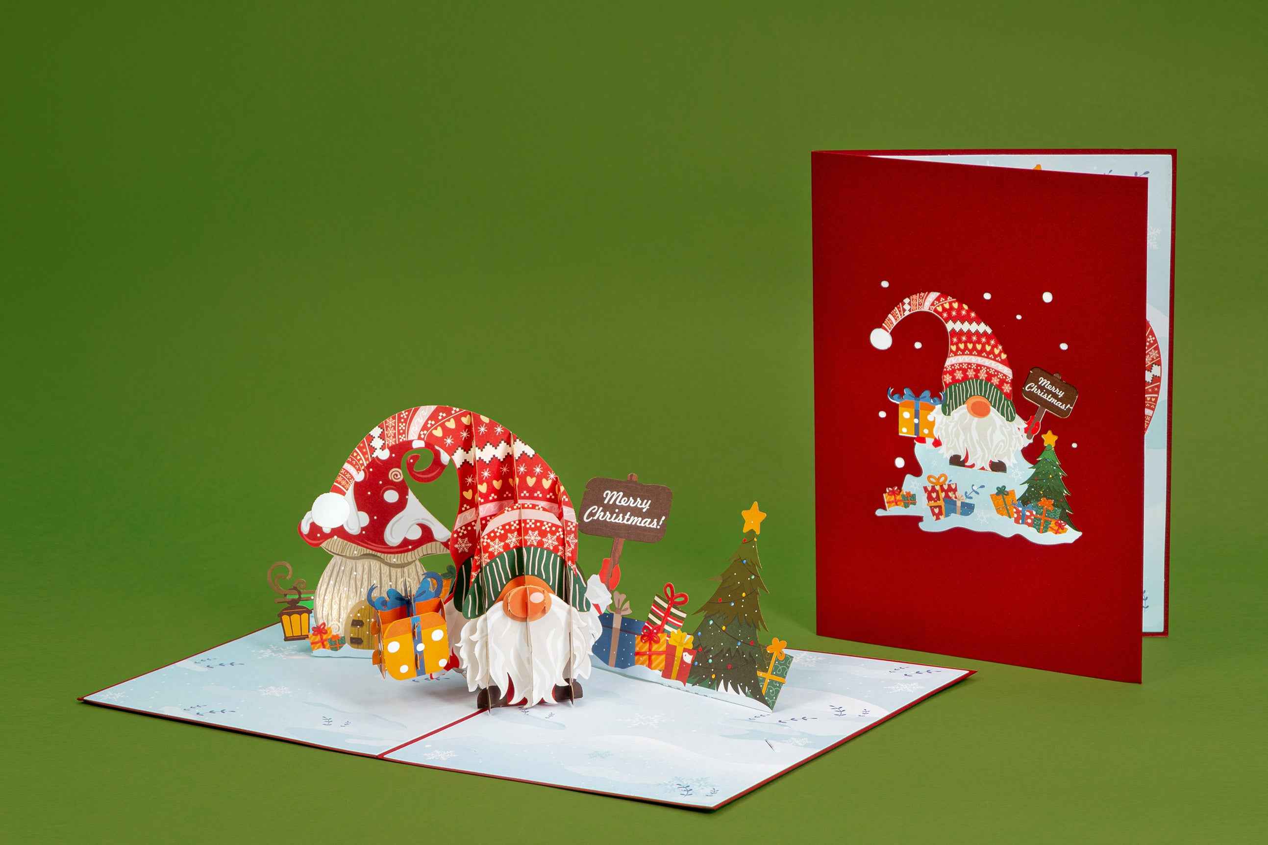 Santa Gnome Pop Up Card - Image 6