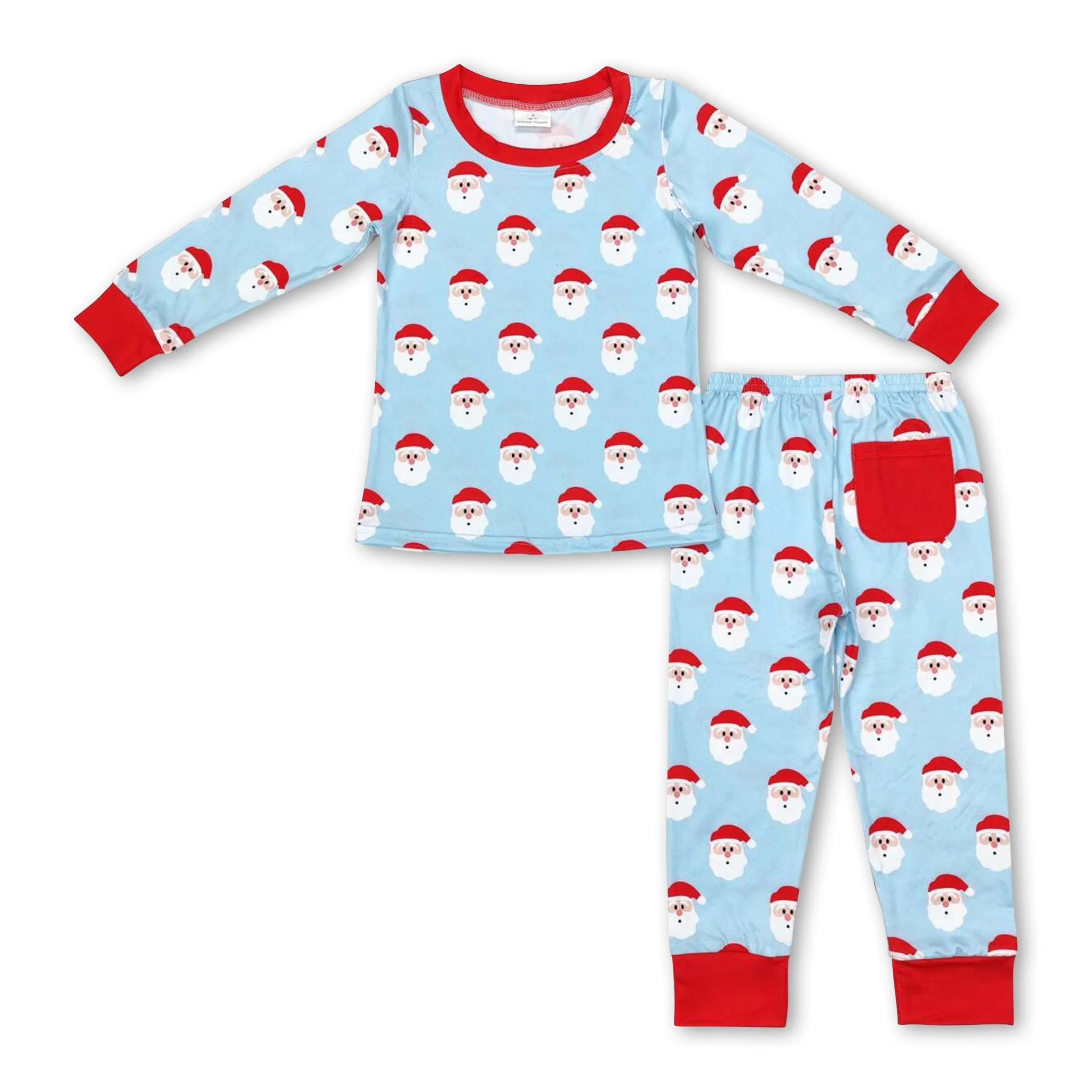 Santa long sleeves kids boys Christmas pajamas - Image 2