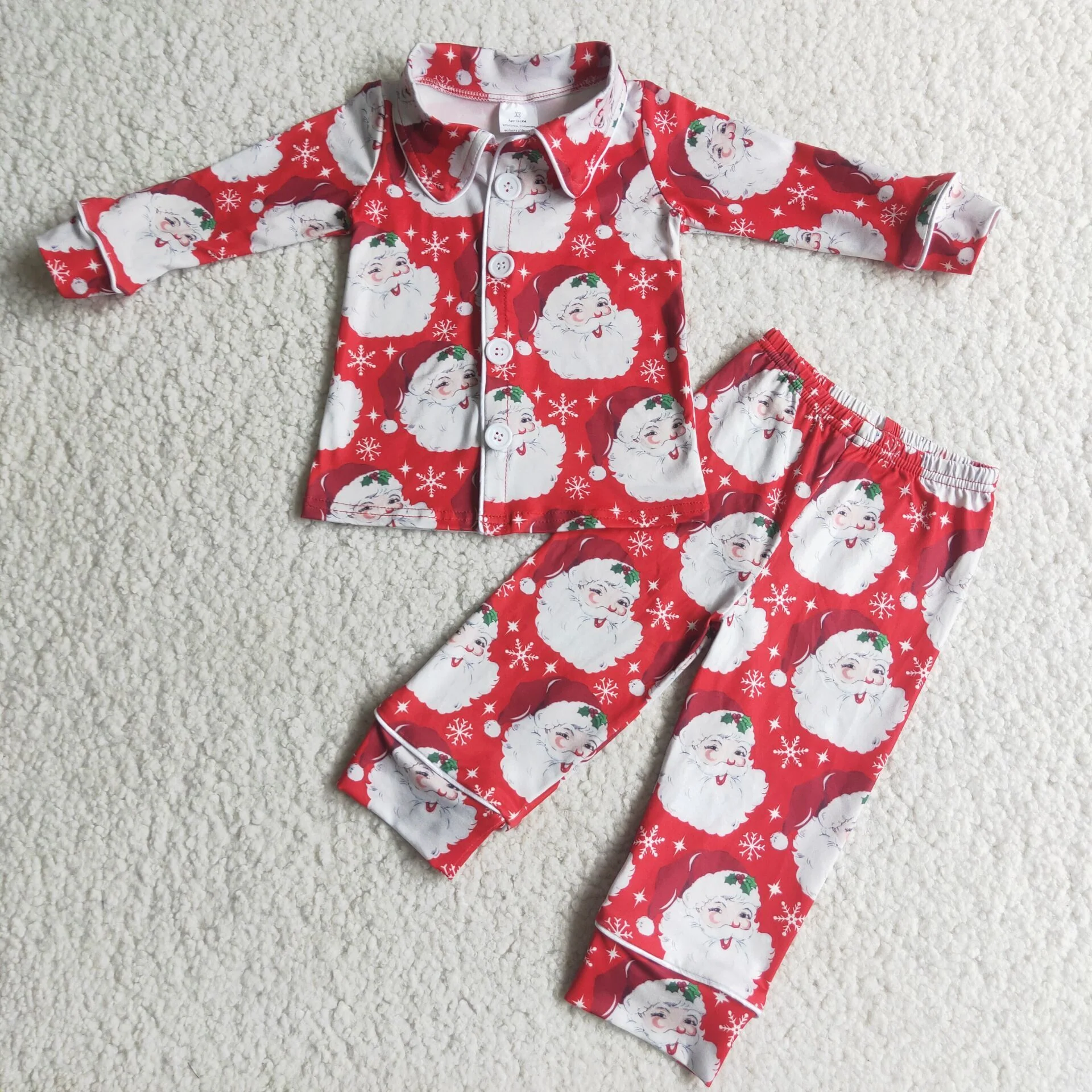 Santa print boy Christmas pajamas - Image 2