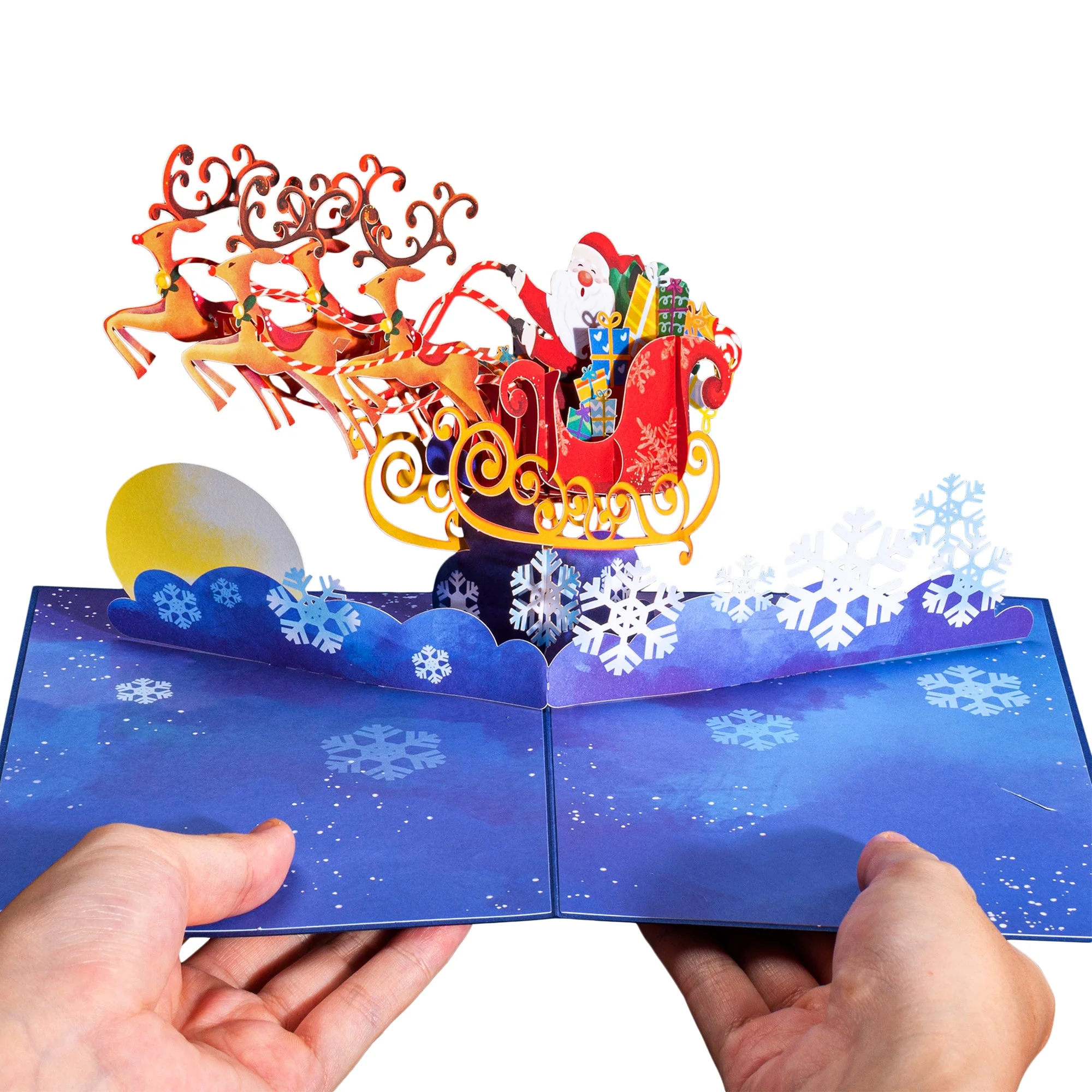 Santa Sleigh Christmas Pop Up Card - Image 3