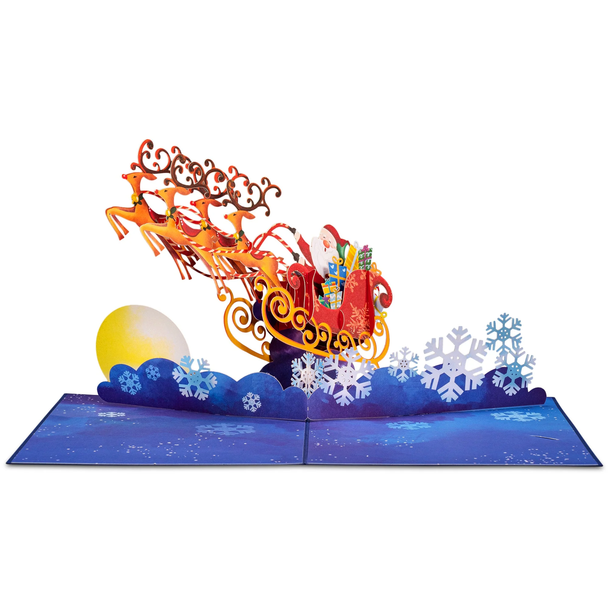 Santa Sleigh Christmas Pop Up Card - Image 4