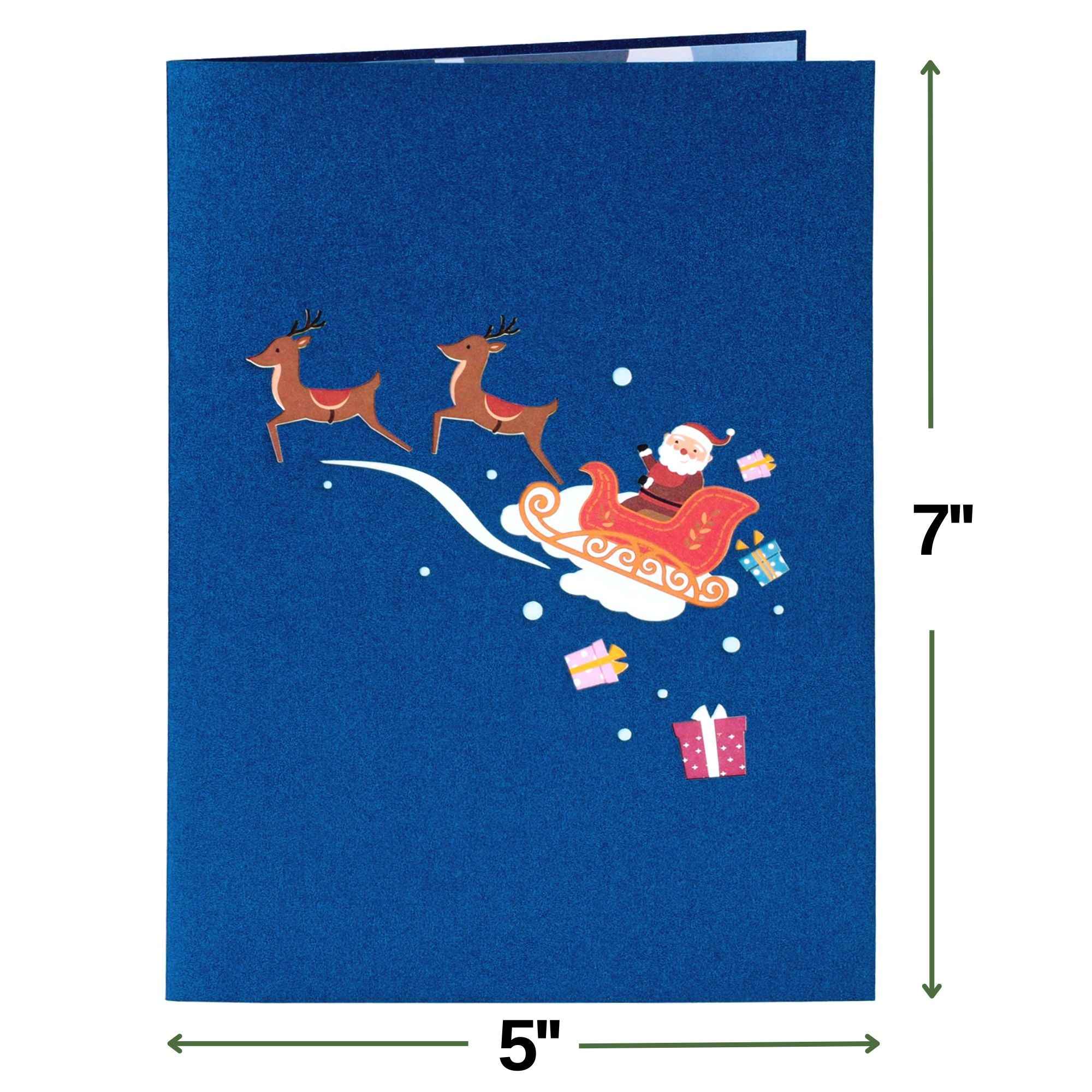 Santa Sleigh Pop Up Christmas Card - Image 2