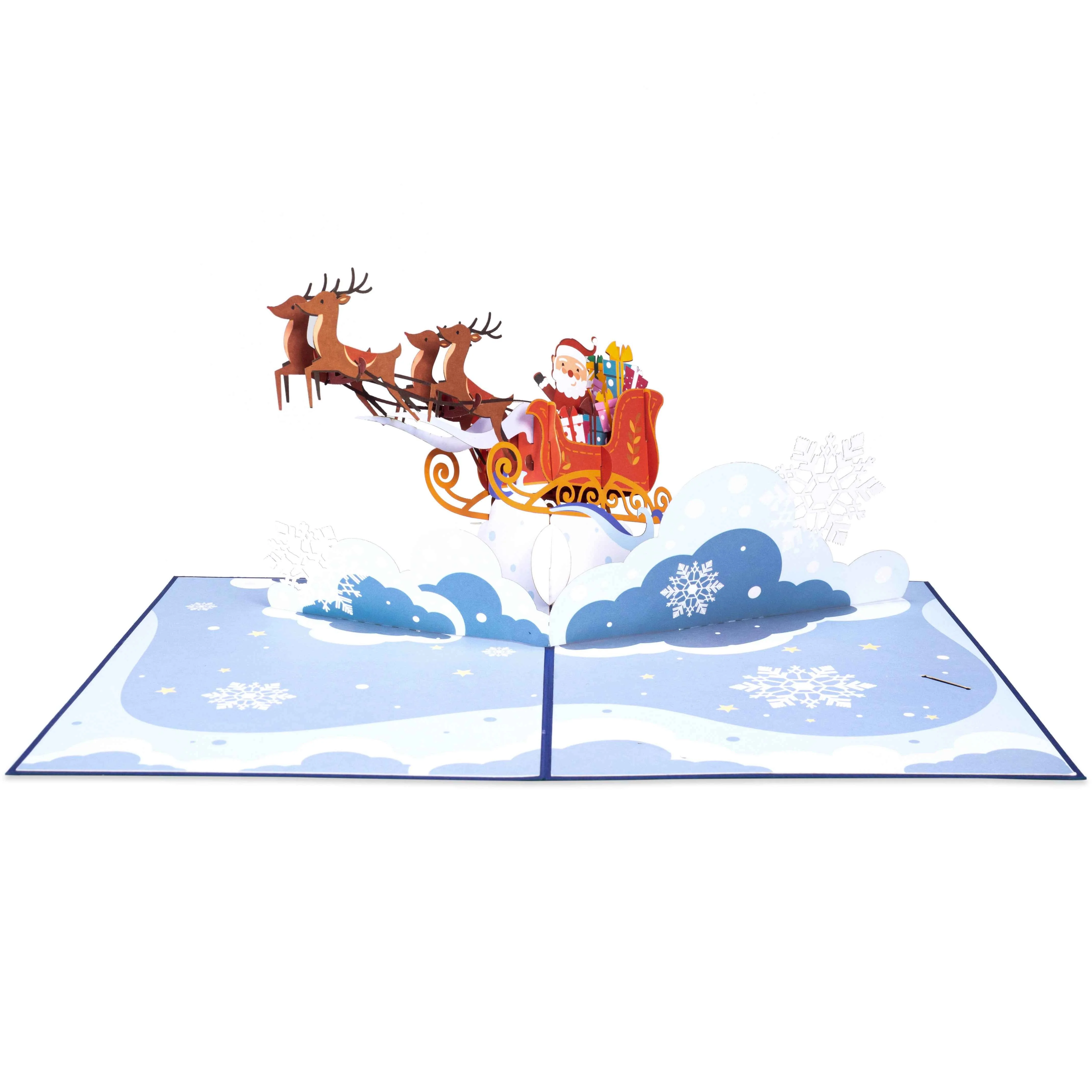 Santa Sleigh Pop Up Christmas Card - Image 5