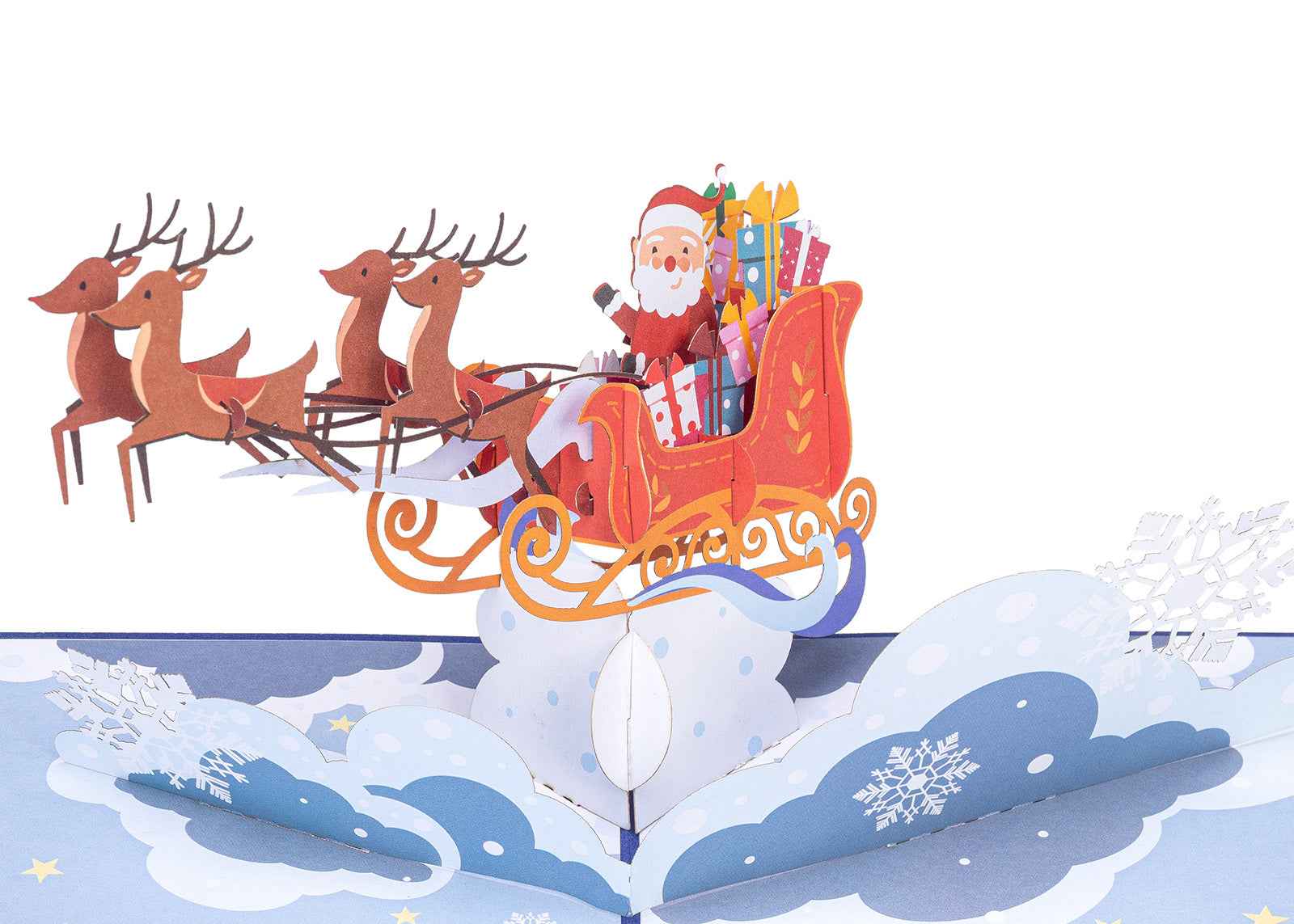 Santa Sleigh Pop Up Christmas Card - Image 6