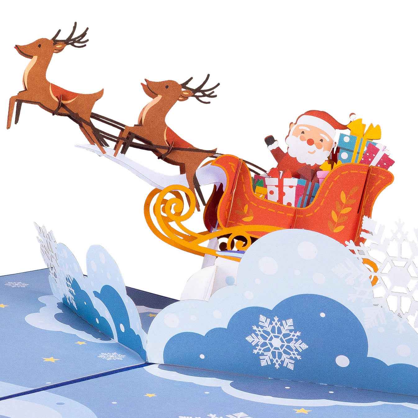 Santa Sleigh Pop Up Christmas Card - Image 7