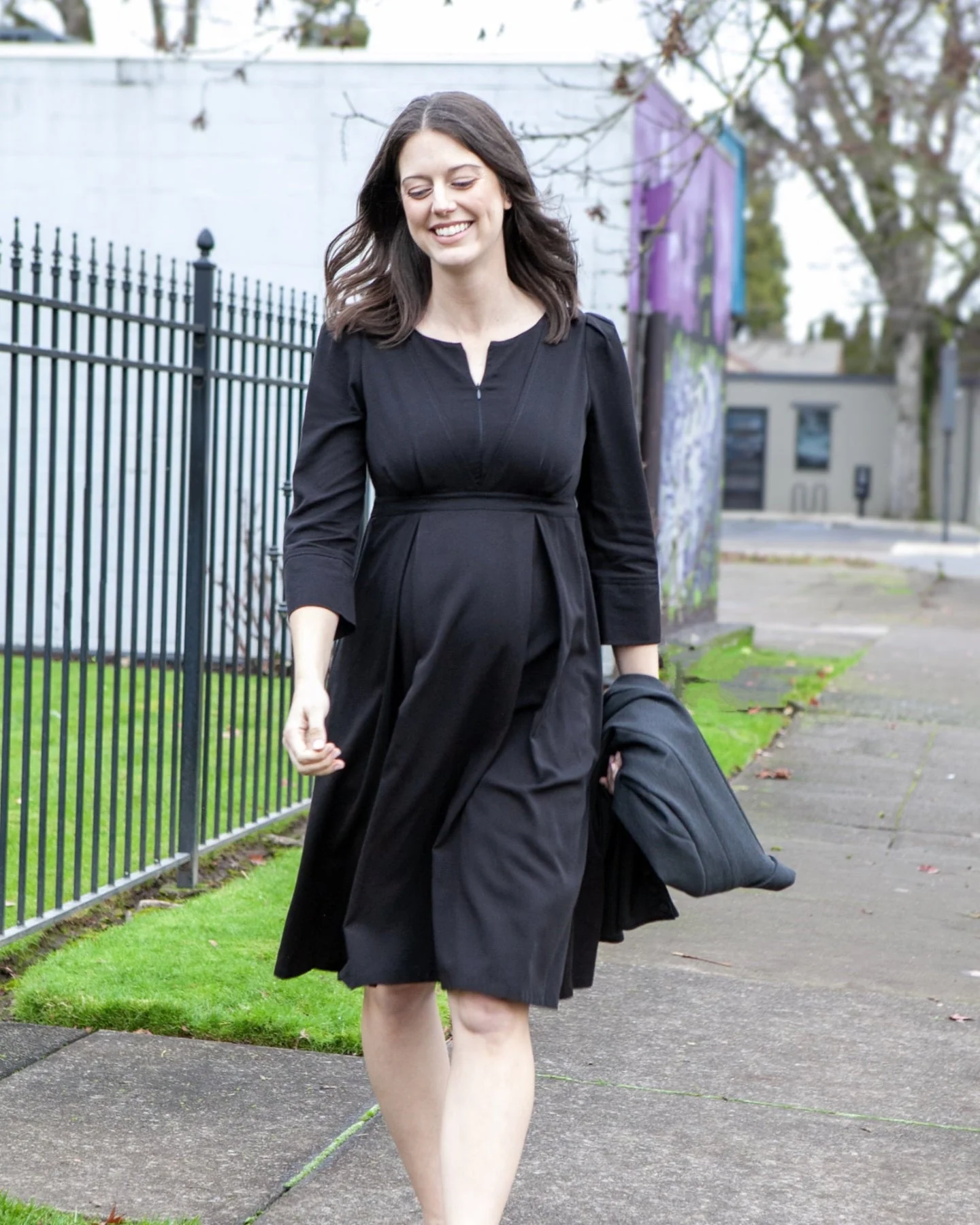 Sarah Empire Maternity & Nursing Dress in TENCEL (Regular & Petite) - Image 12