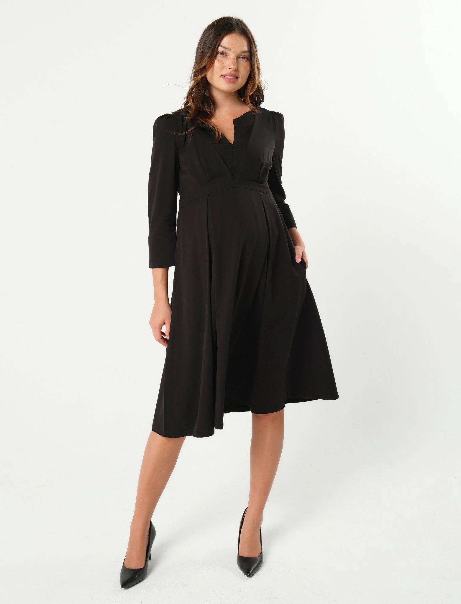 Sarah Empire Maternity & Nursing Dress in TENCEL (Regular & Petite) - Image 13