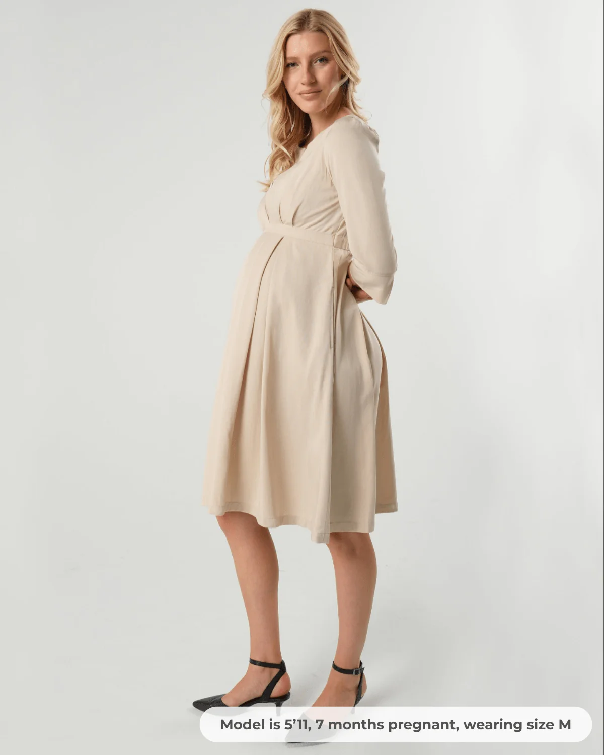 Sarah Empire Maternity & Nursing Dress in TENCEL (Regular & Petite) - Image 2
