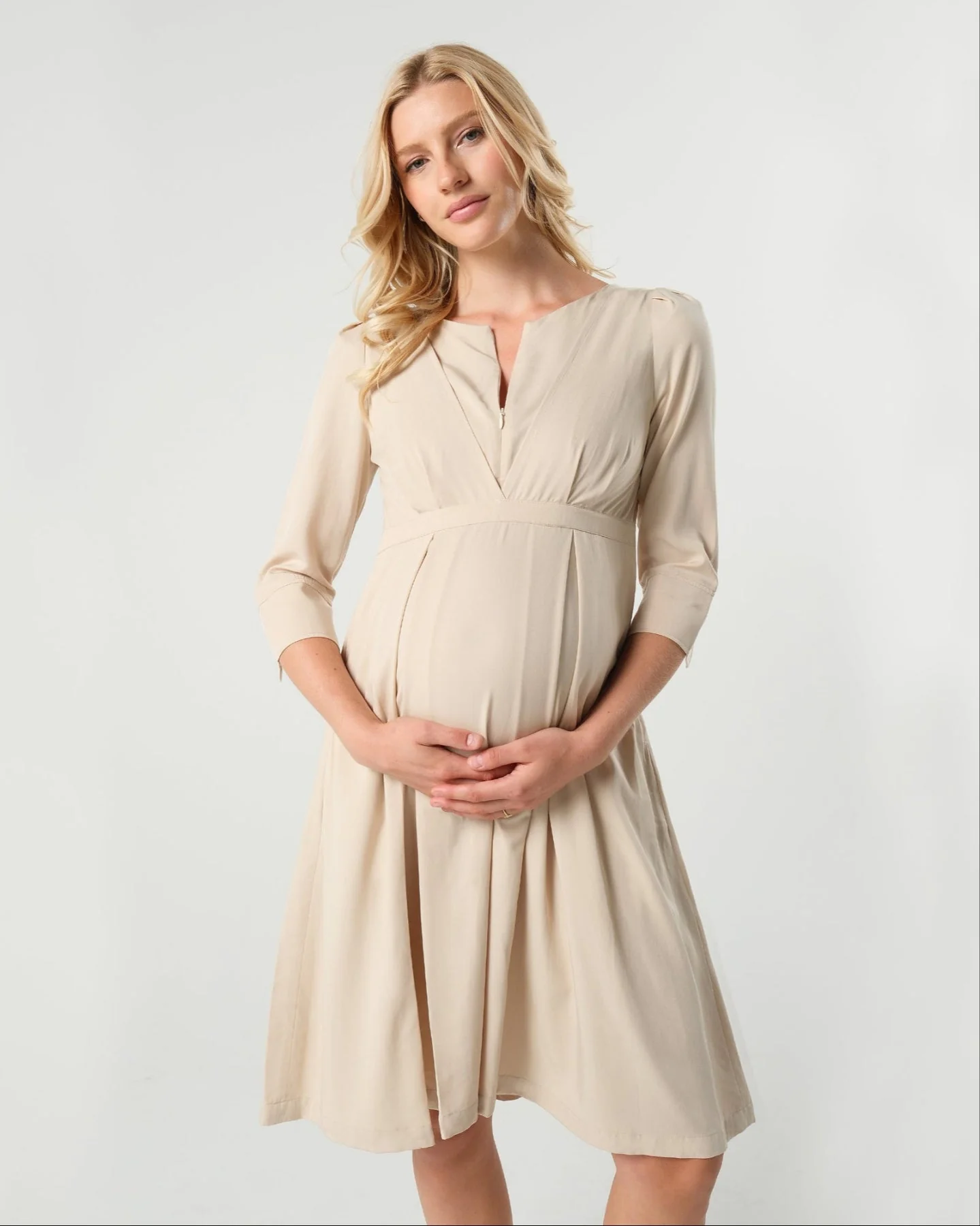Sarah Empire Maternity & Nursing Dress in TENCEL (Regular & Petite) - Image 4