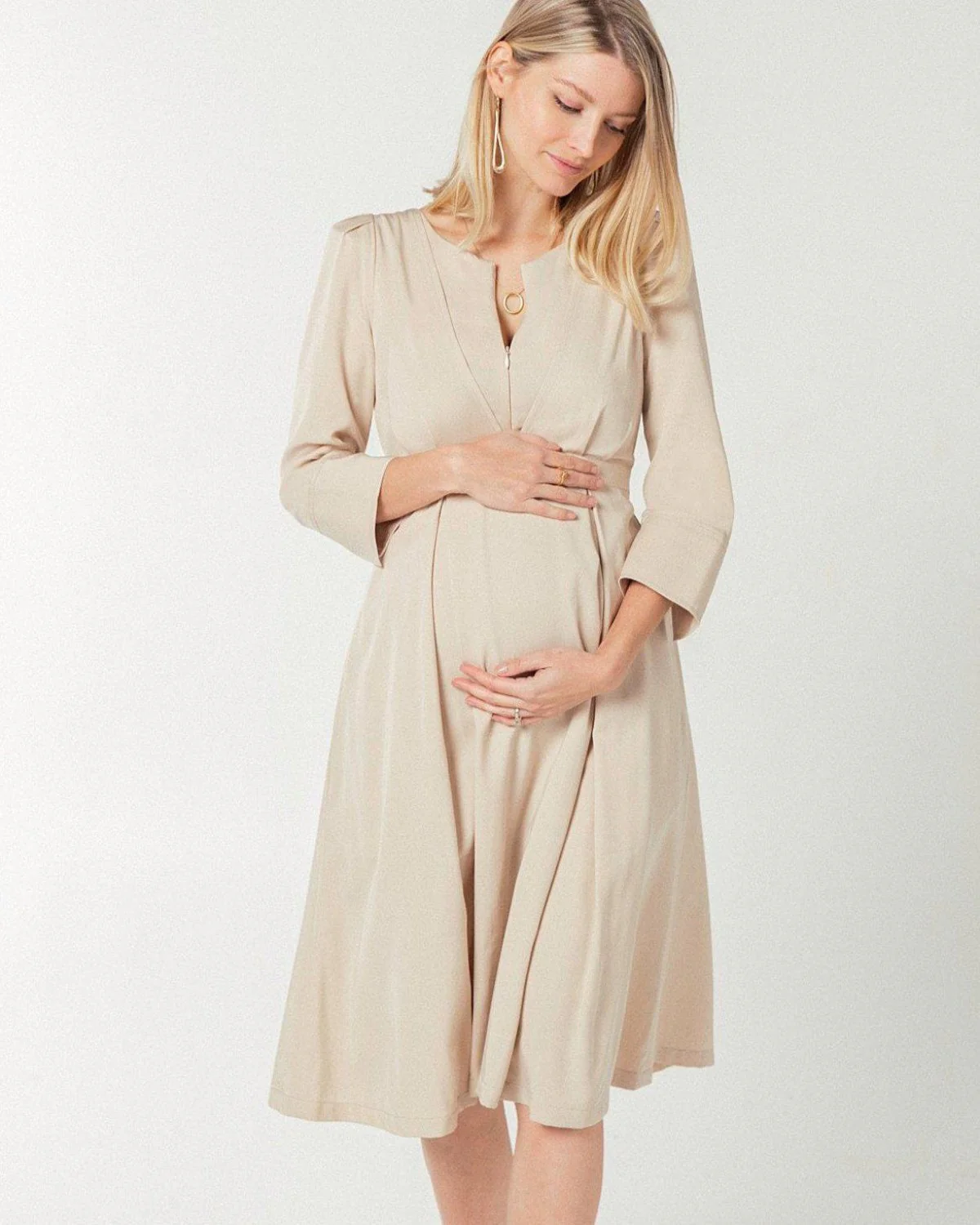 Sarah Empire Maternity & Nursing Dress in TENCEL (Regular & Petite) - Image 5