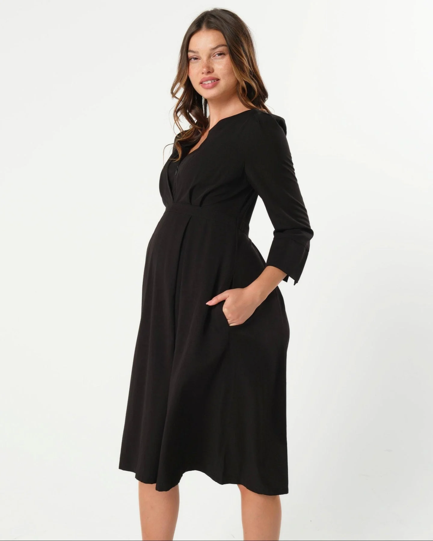 Sarah Empire Maternity & Nursing Dress in TENCEL (Regular & Petite) - Image 8
