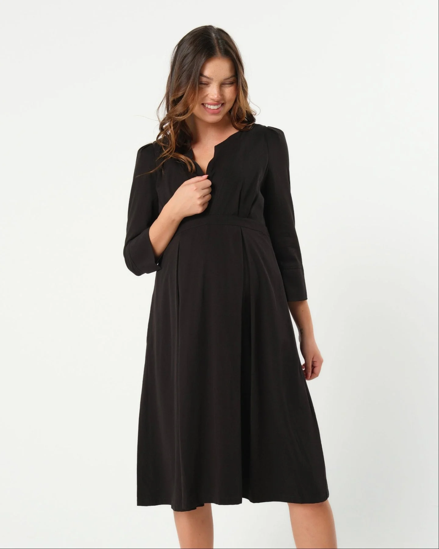 Sarah Empire Maternity & Nursing Dress in TENCEL (Regular & Petite) - Image 9
