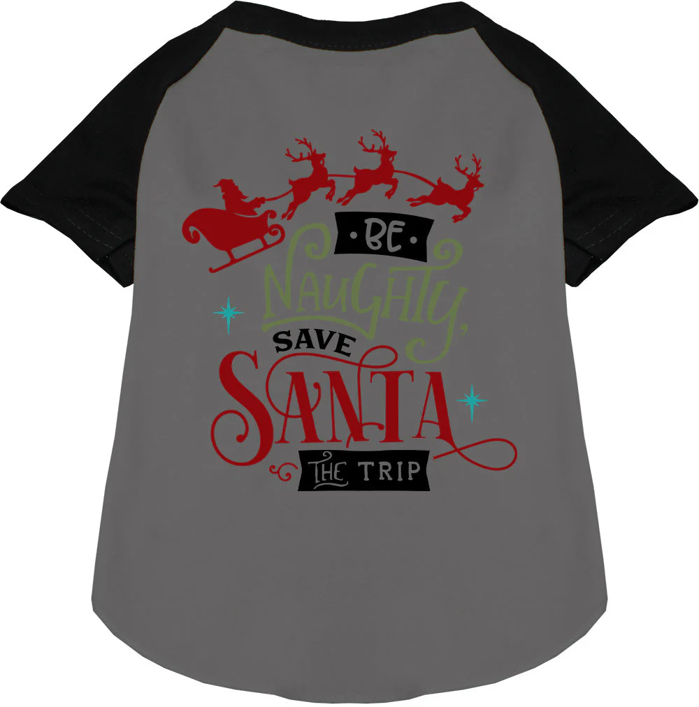 Save Santa the Trip Pet Raglan Shirt - Image 3