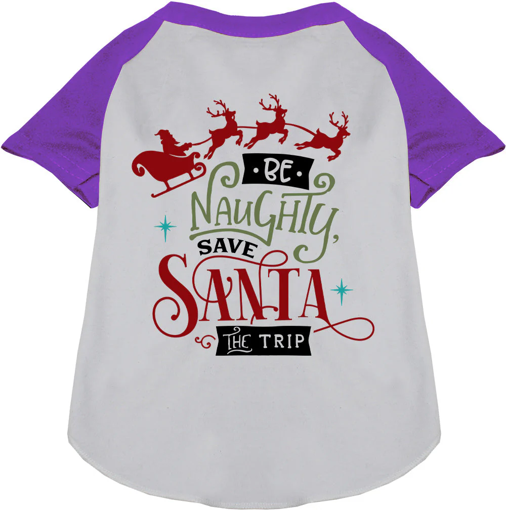 Save Santa the Trip Pet Raglan Shirt - Image 7